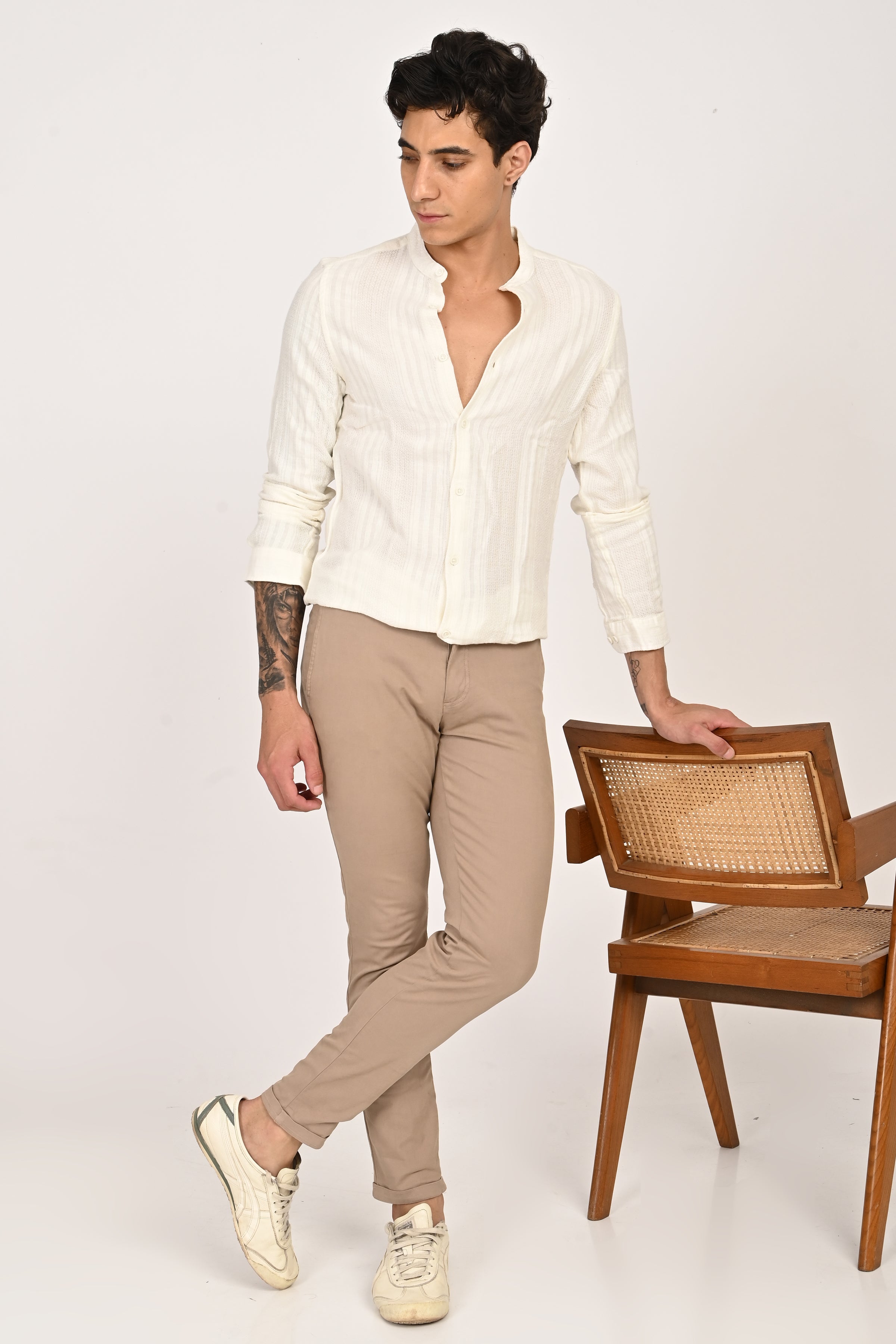 Men Dobby Striped Shirt