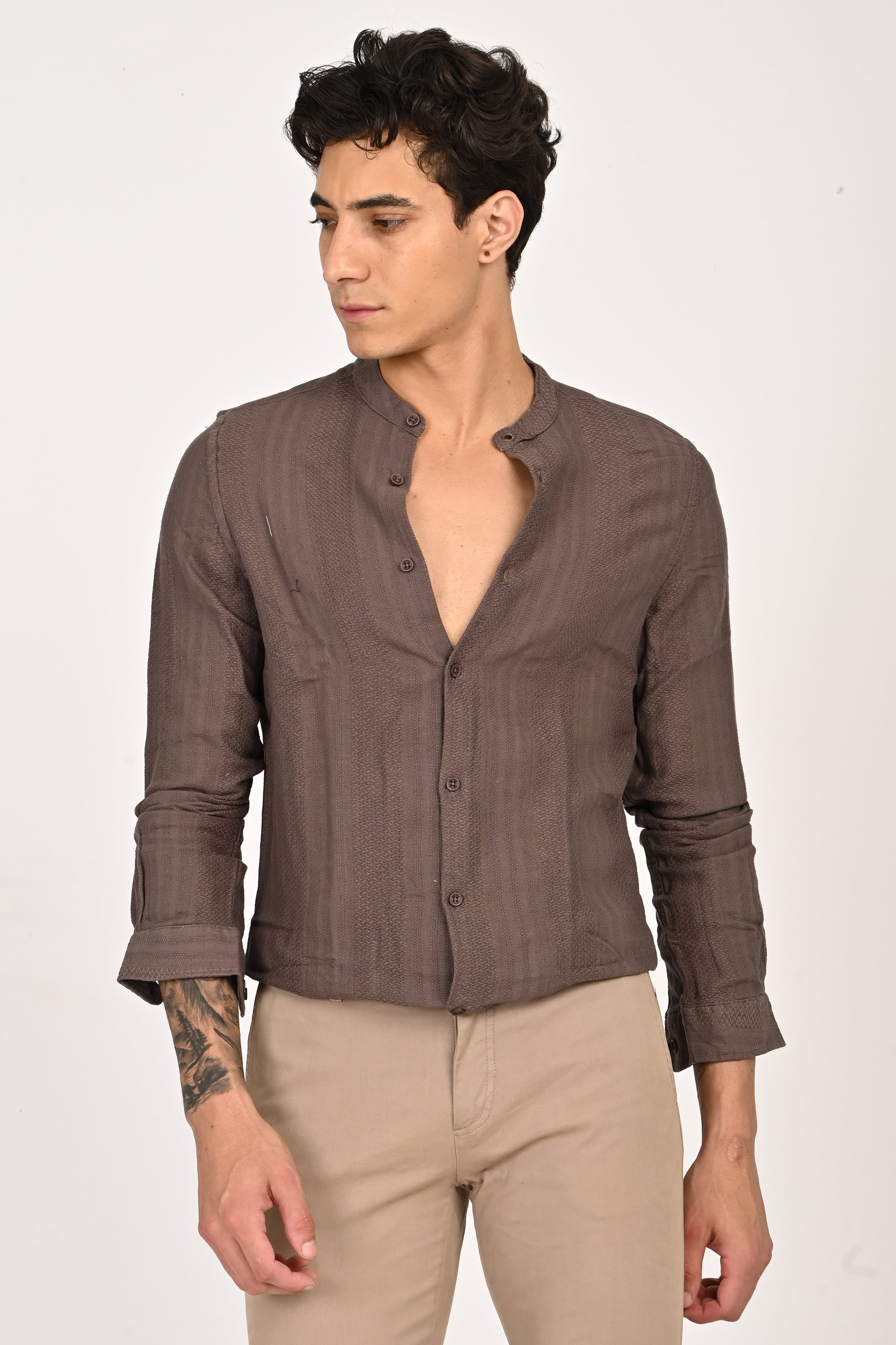 Men Dobby Striped Shirt