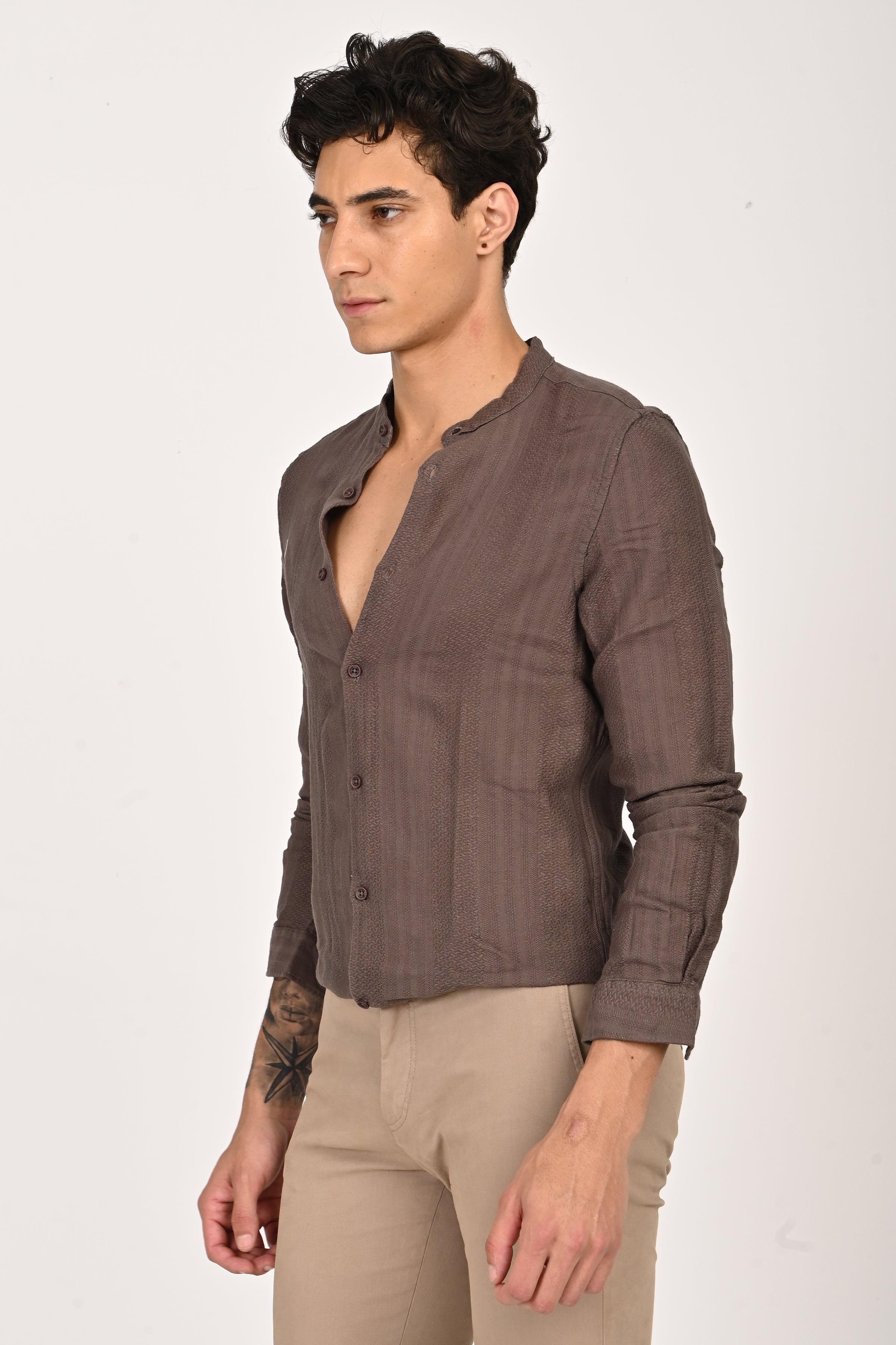 Men Dobby Striped Shirt