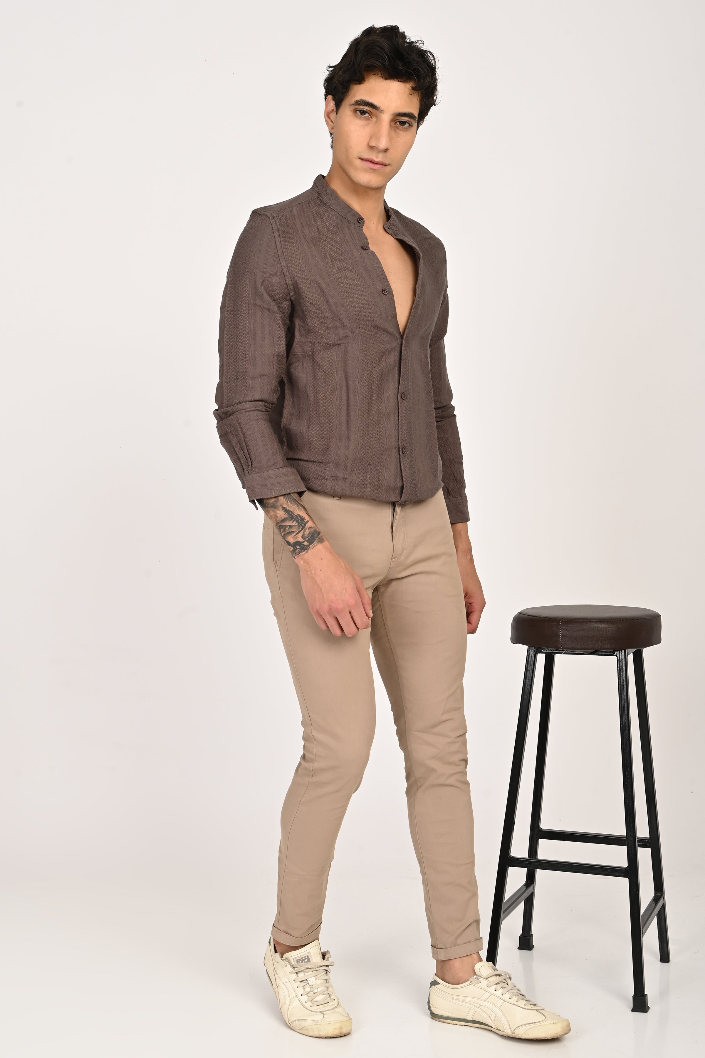 Men Dobby Striped Shirt