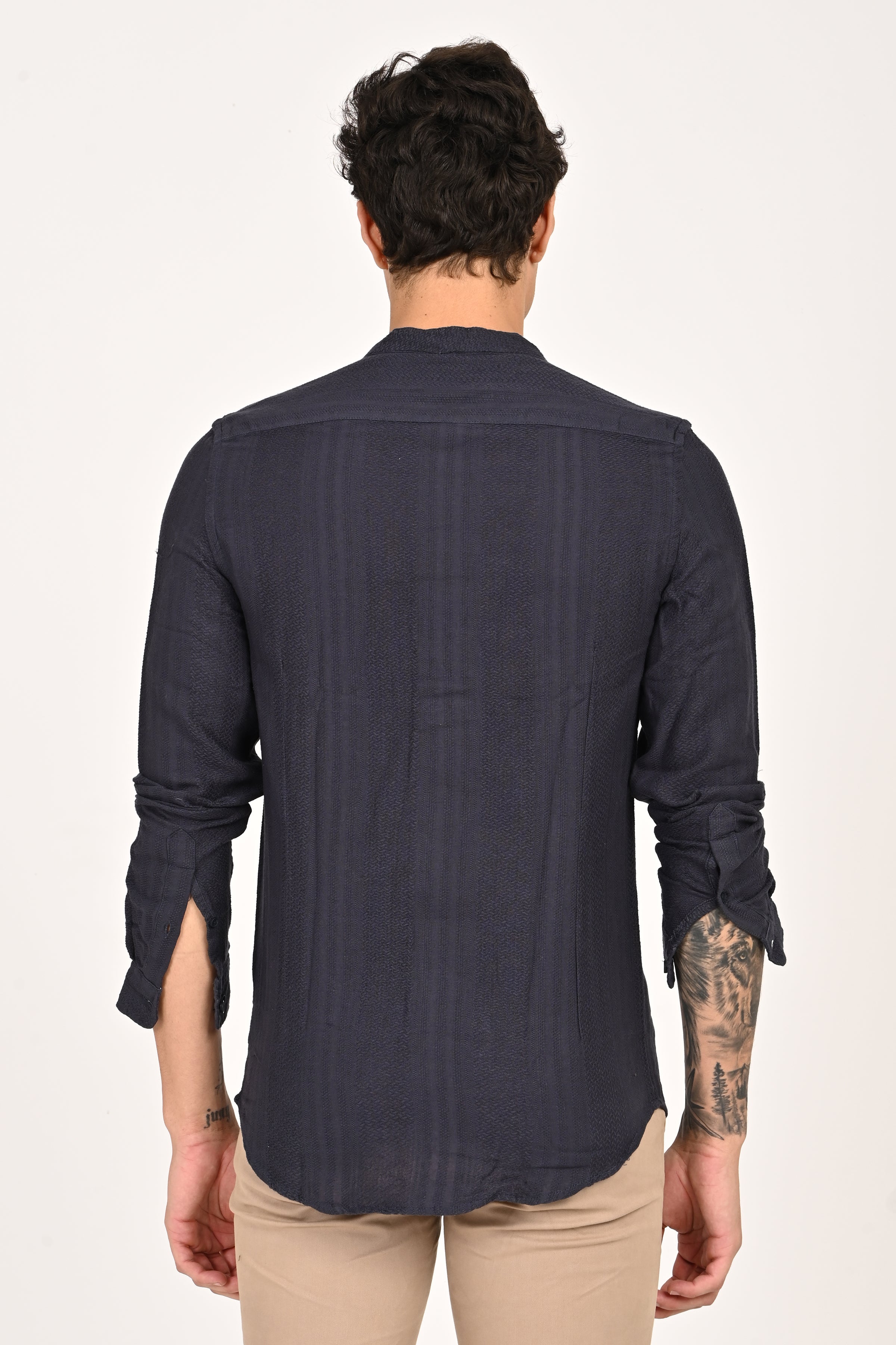 Men Dobby Striped Shirt