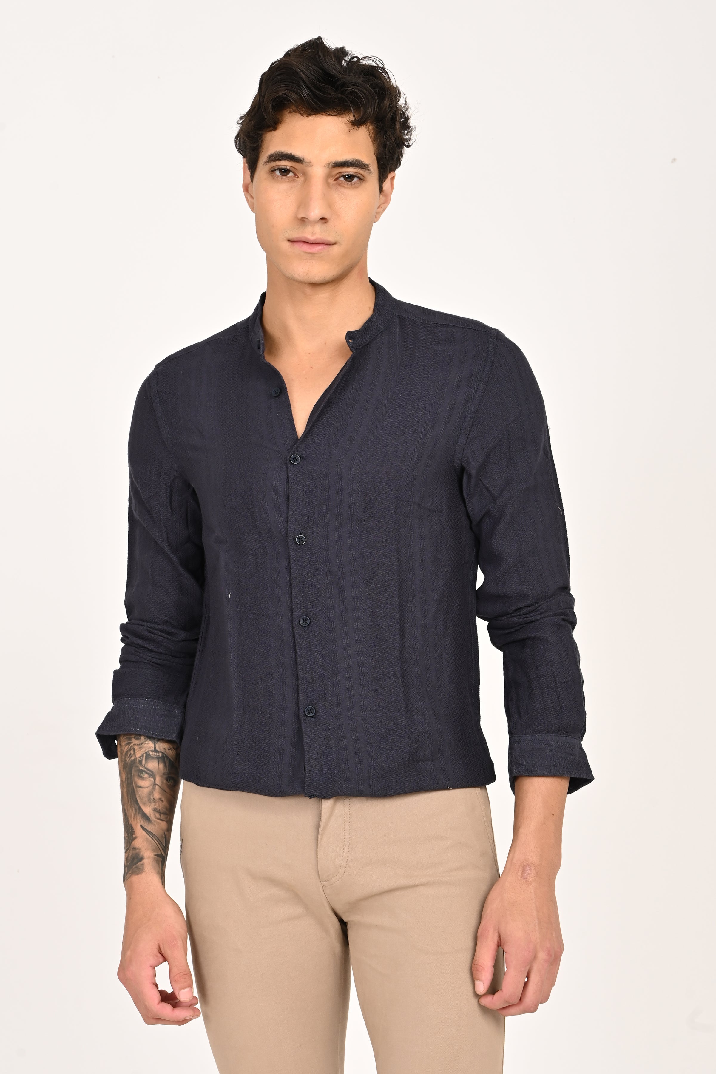 Men Dobby Striped Shirt