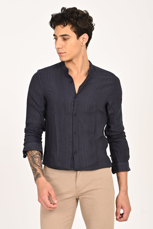 Men Dobby Striped Shirt