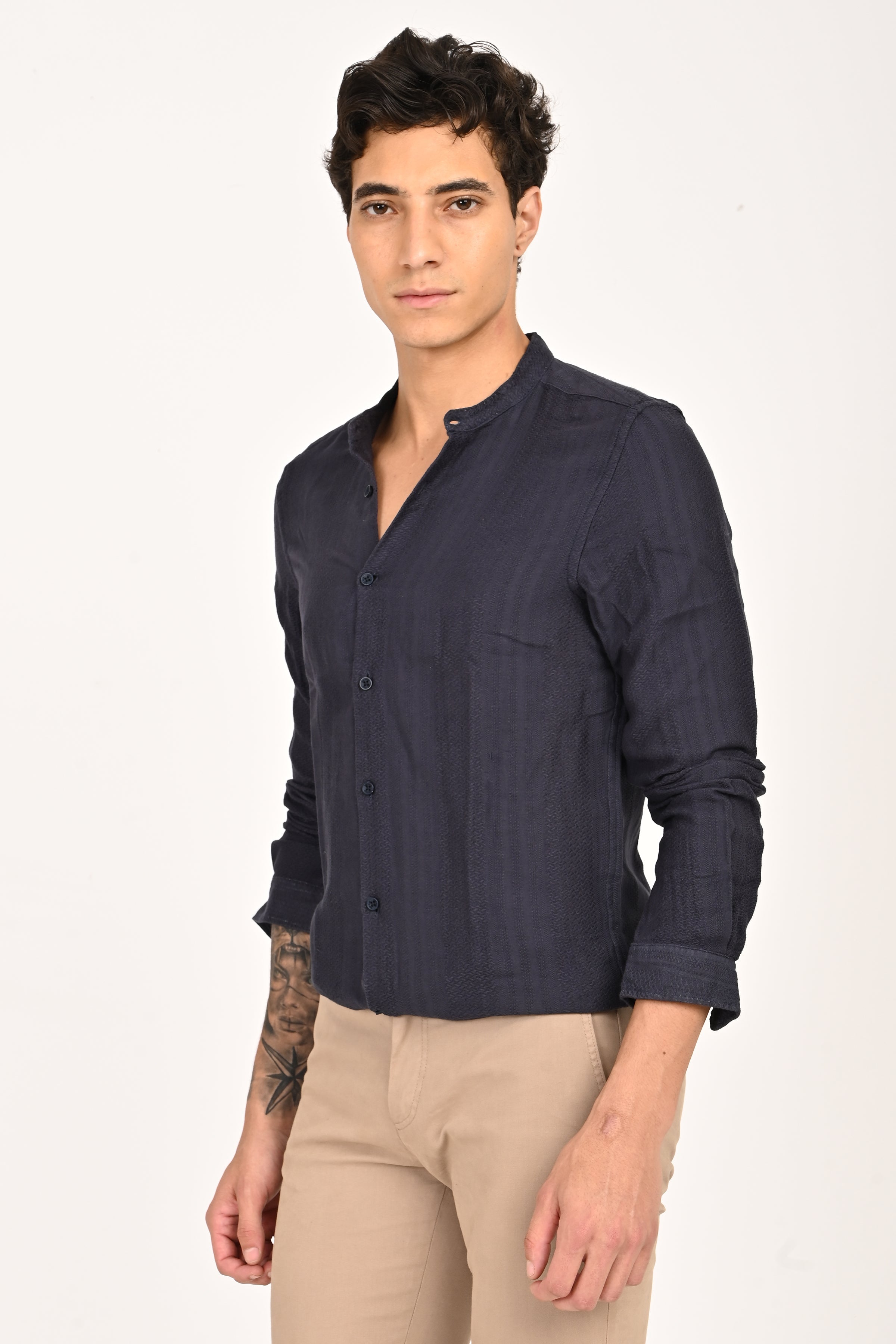 Men Dobby Striped Shirt