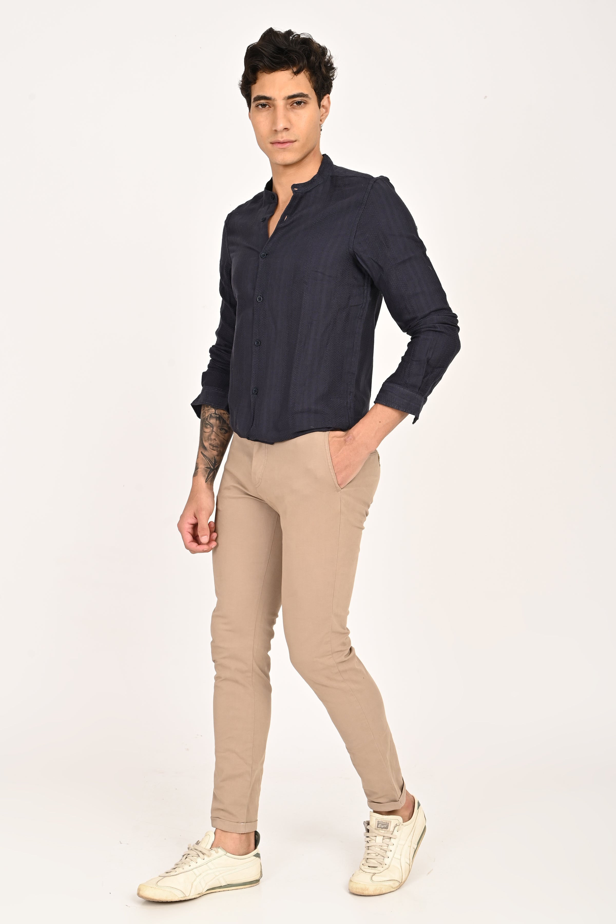 Men Dobby Striped Shirt