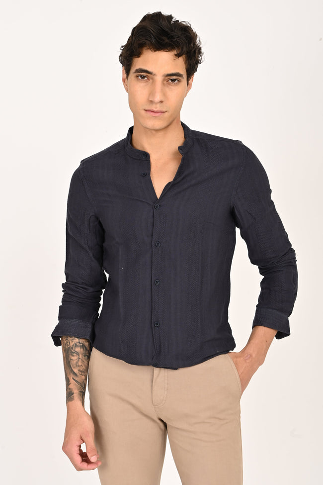 Men Dobby Striped Shirt