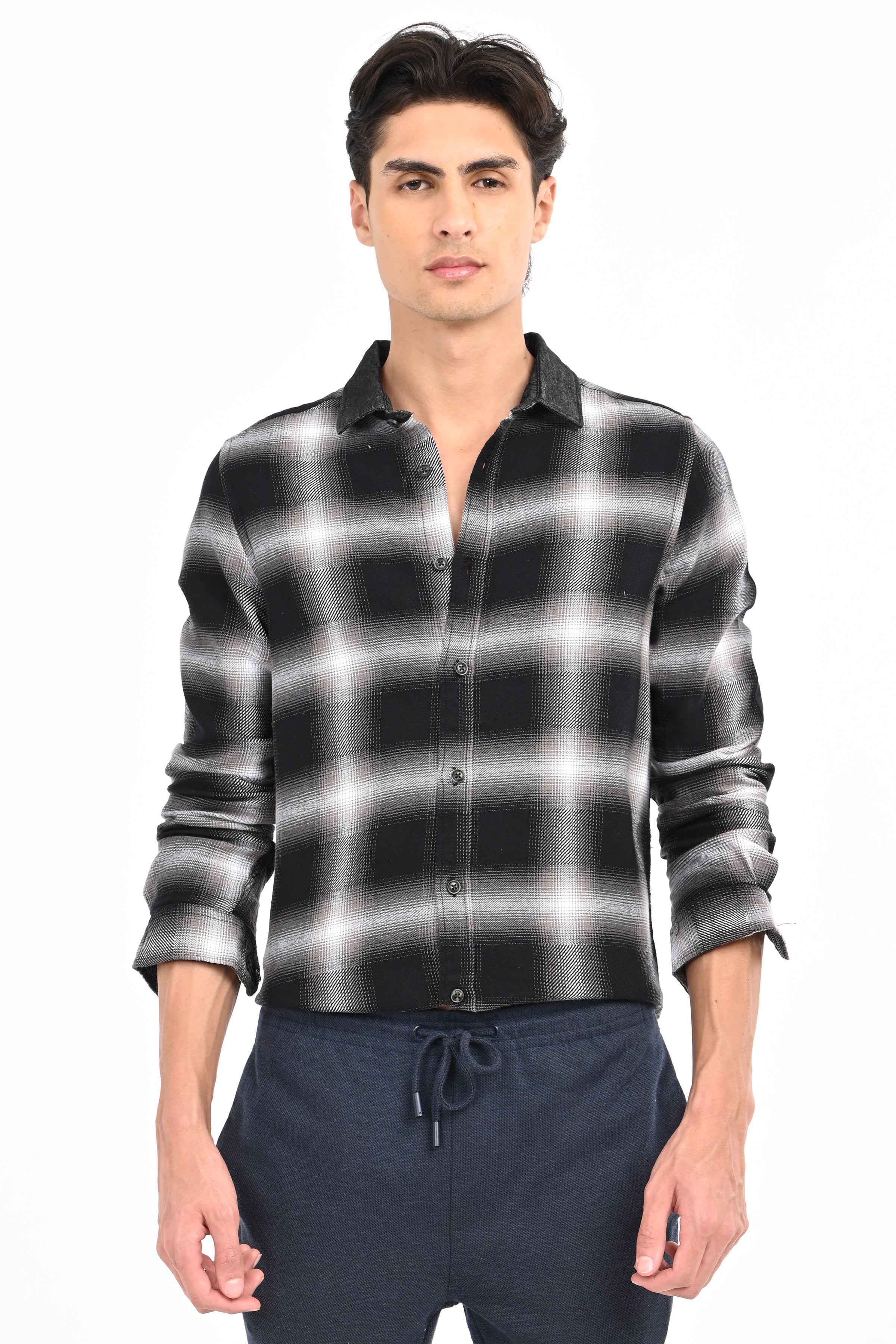 Men Buffer Dobby Check Shirt