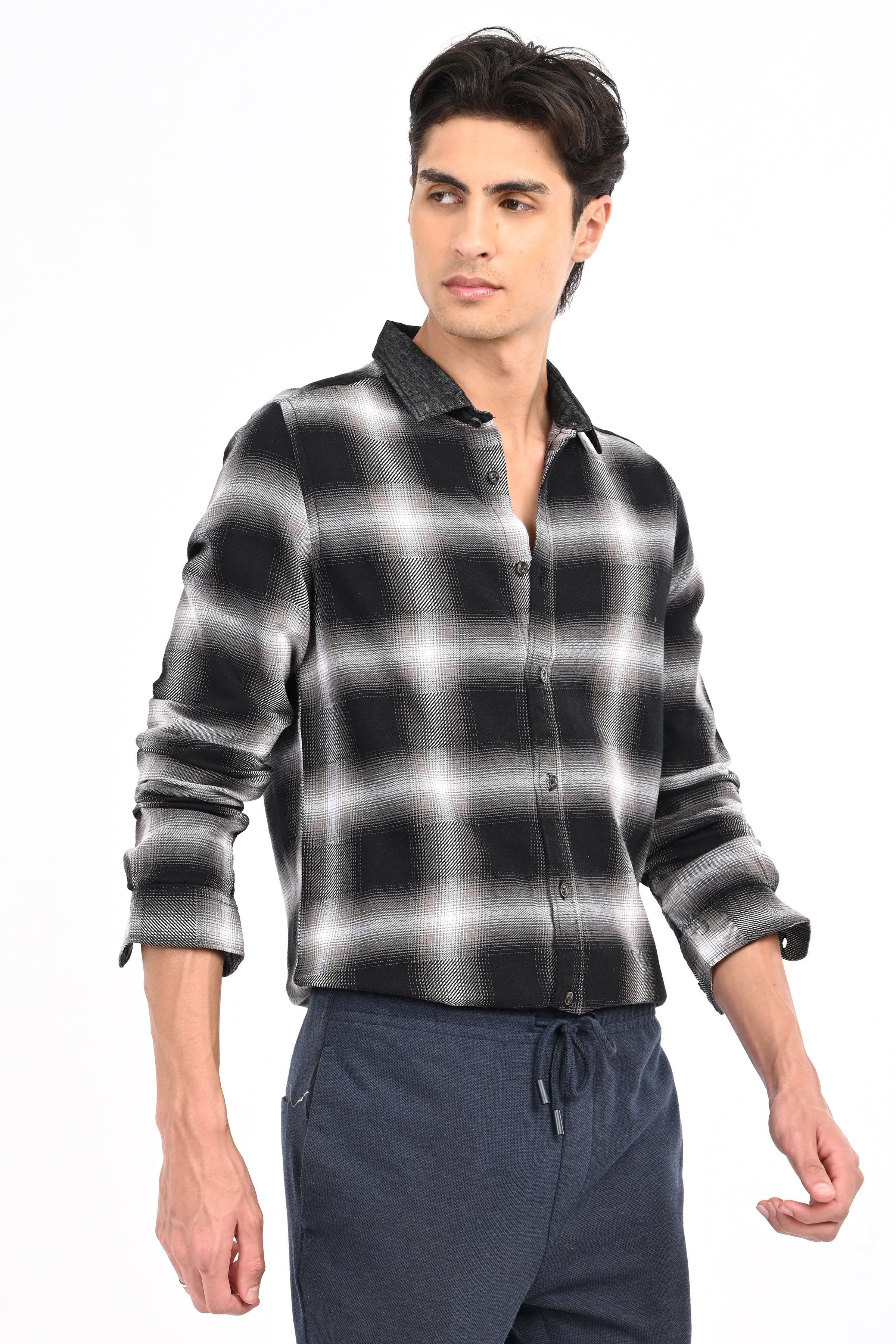 Men Buffer Dobby Check Shirt