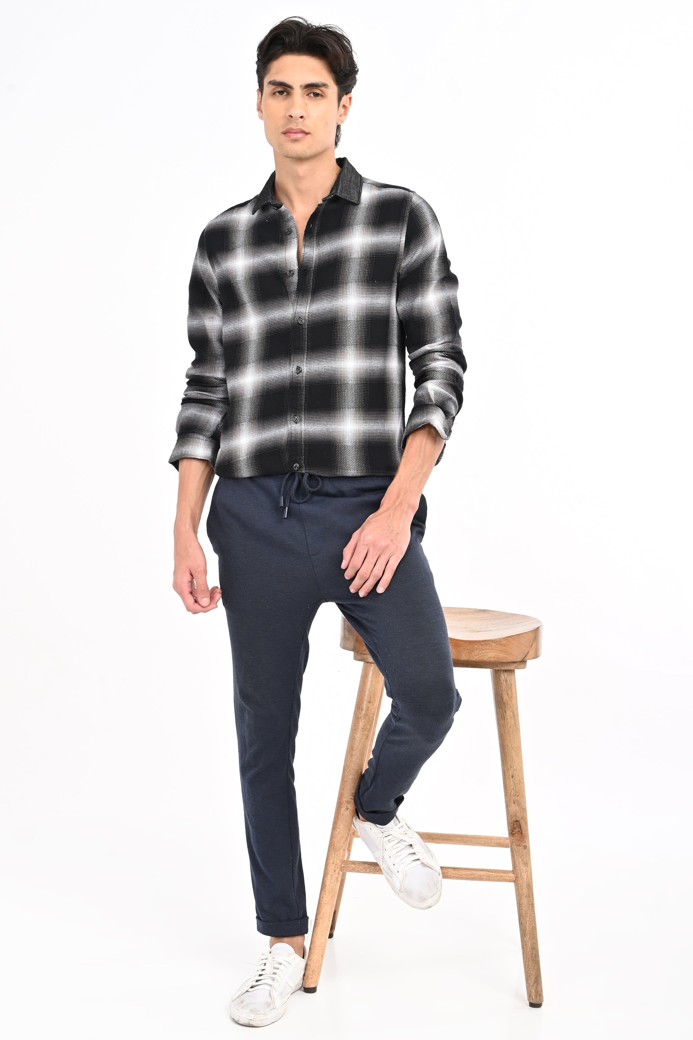 Men Buffer Dobby Check Shirt