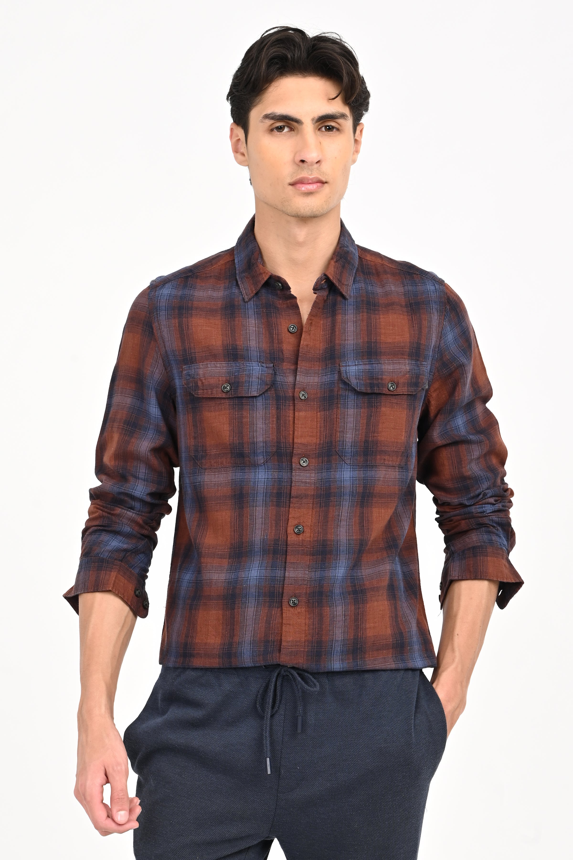 Men Nova Textured Check Shirt