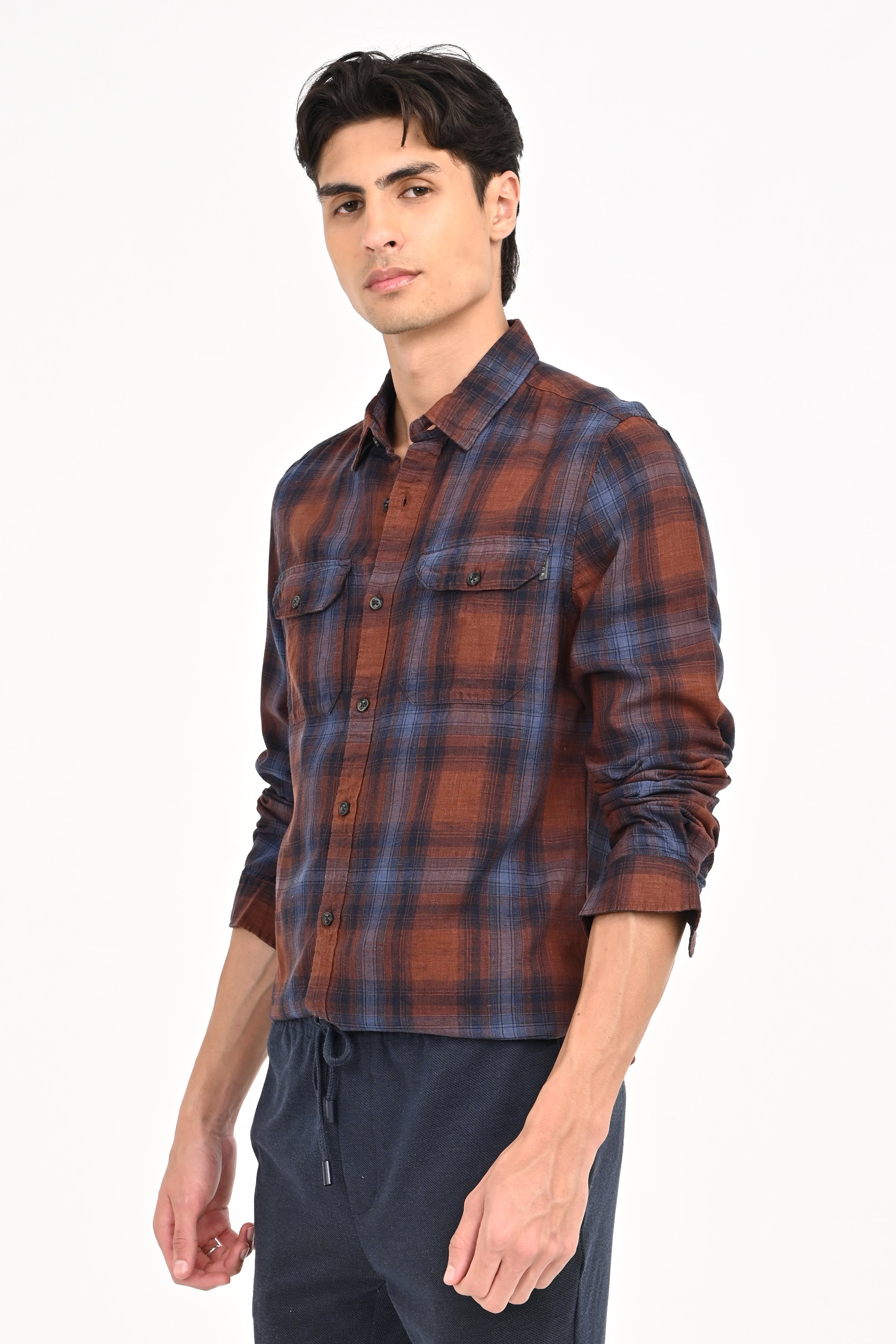 Men Nova Textured Check Shirt