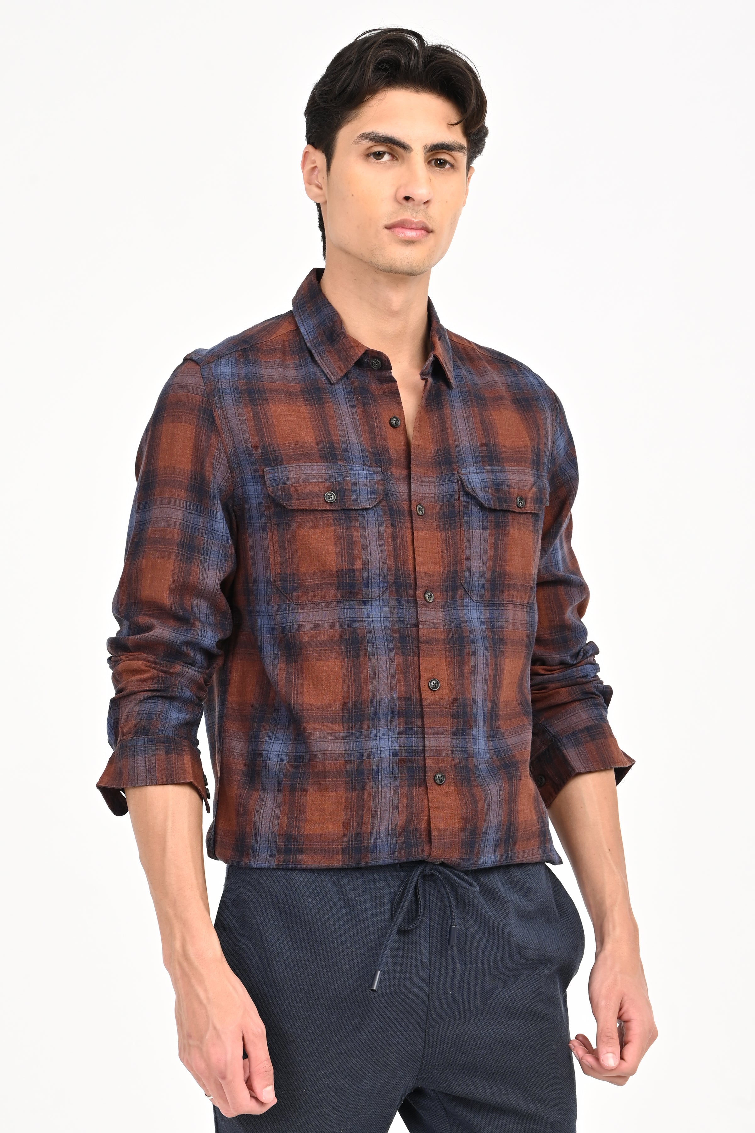 Men Nova Textured Check Shirt