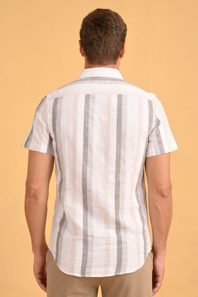 Men Dobby Striped Shirt