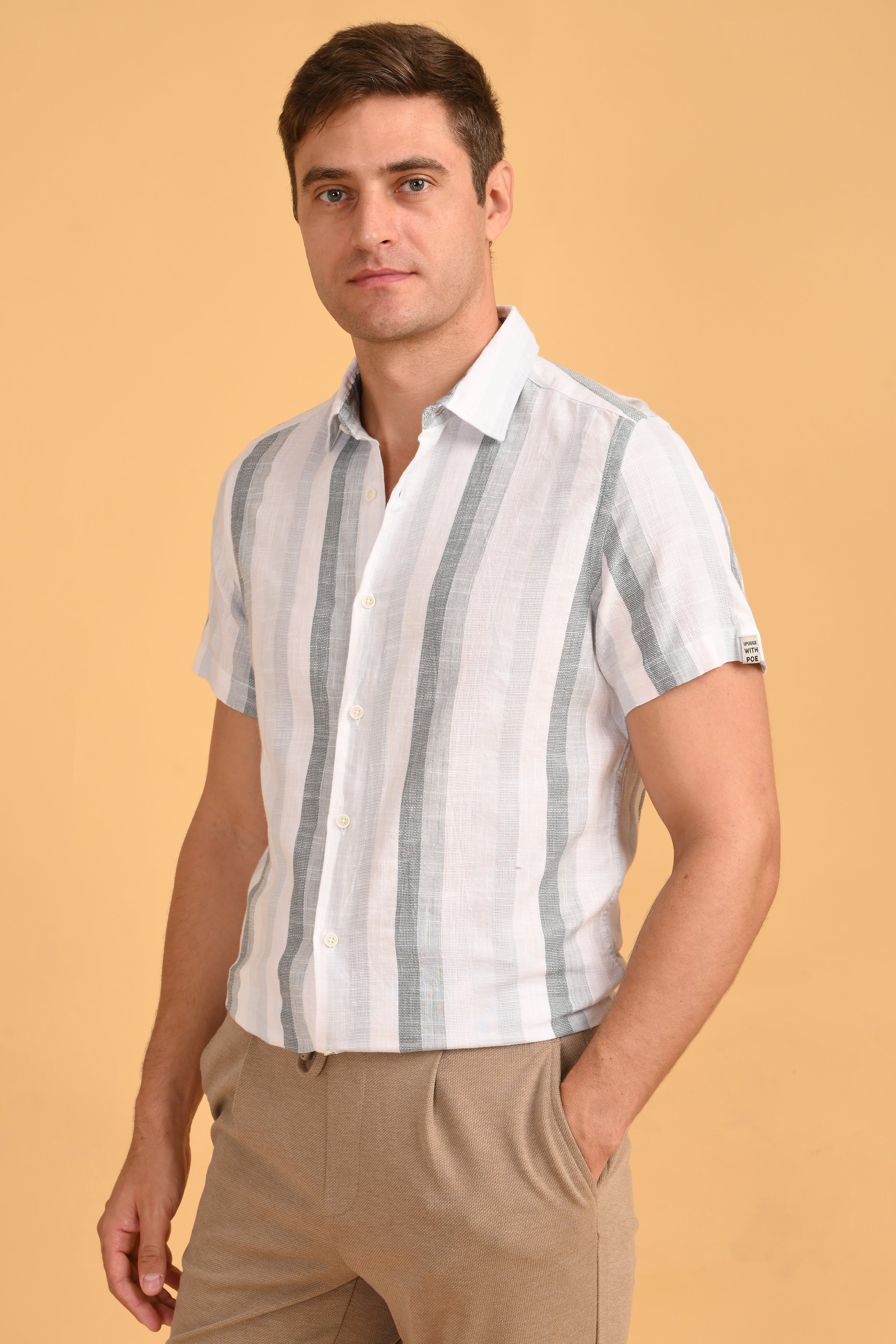 Men Dobby Striped Shirt