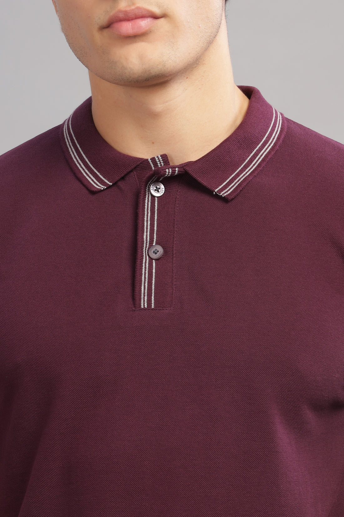 Men Dark Liver Regular Fit Polo T-Shirt