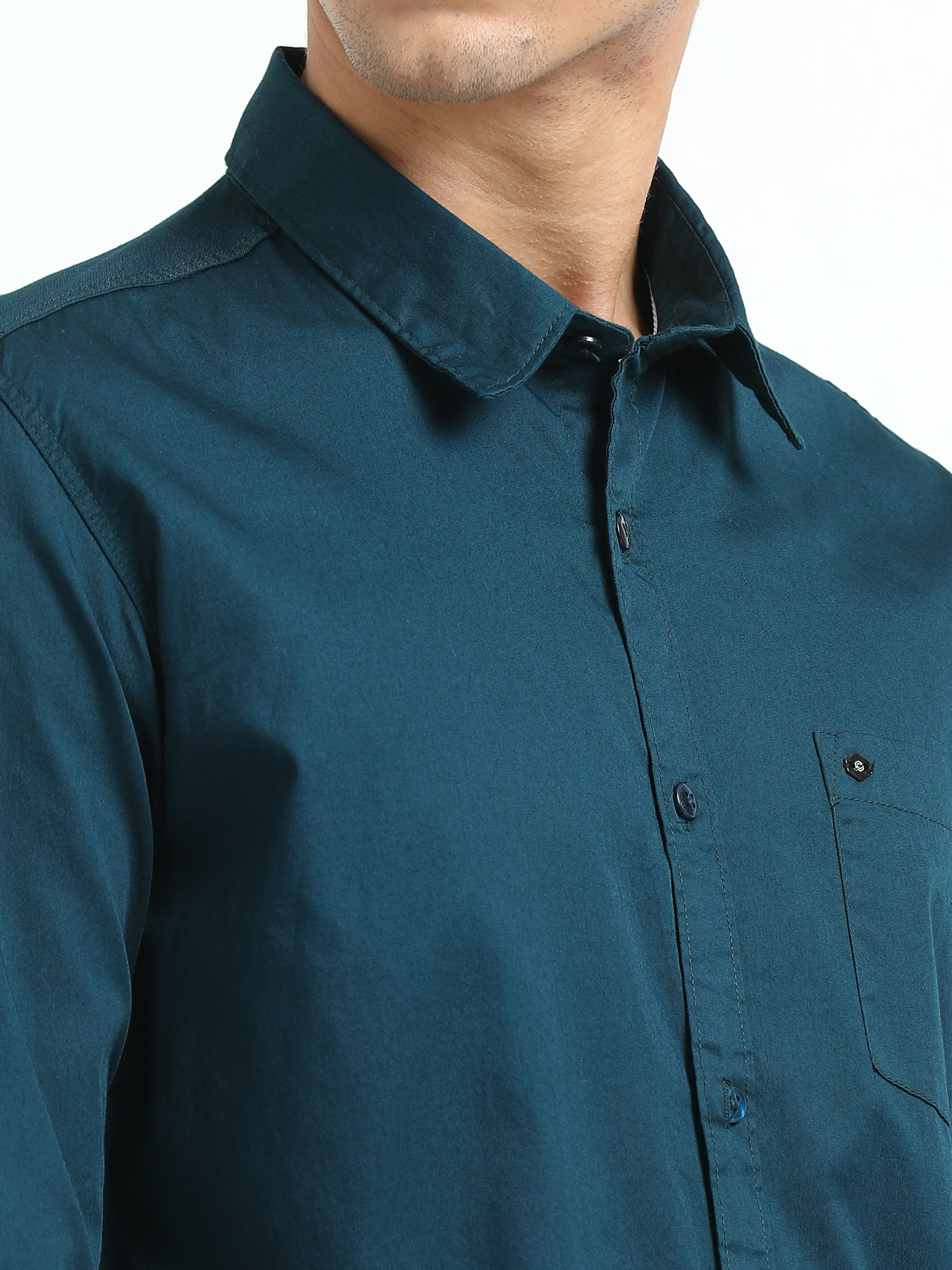 Mens Blue Twill Shirt Slim Fit