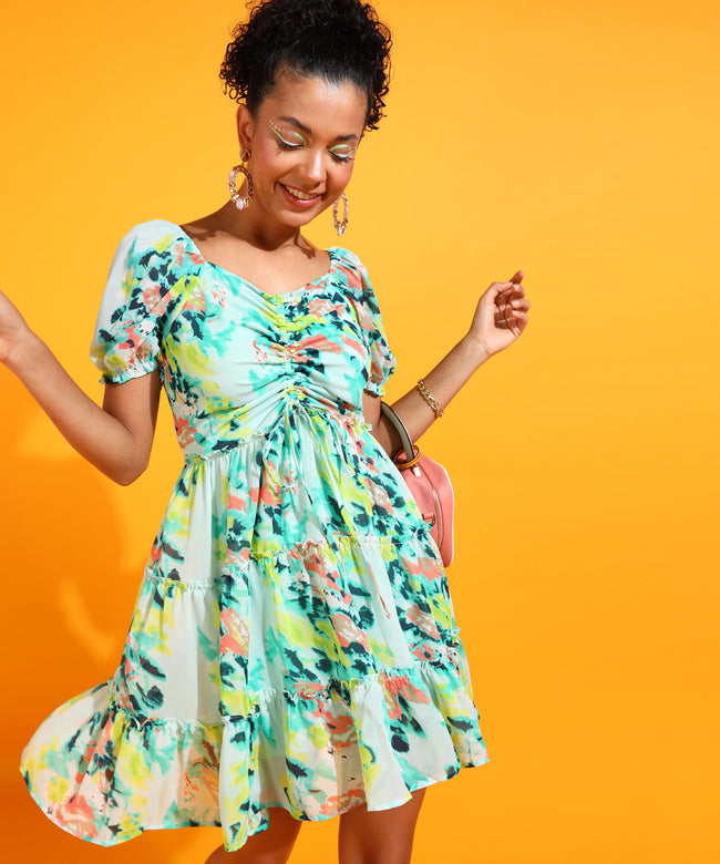 Women Multi Knee Length Floral Dress