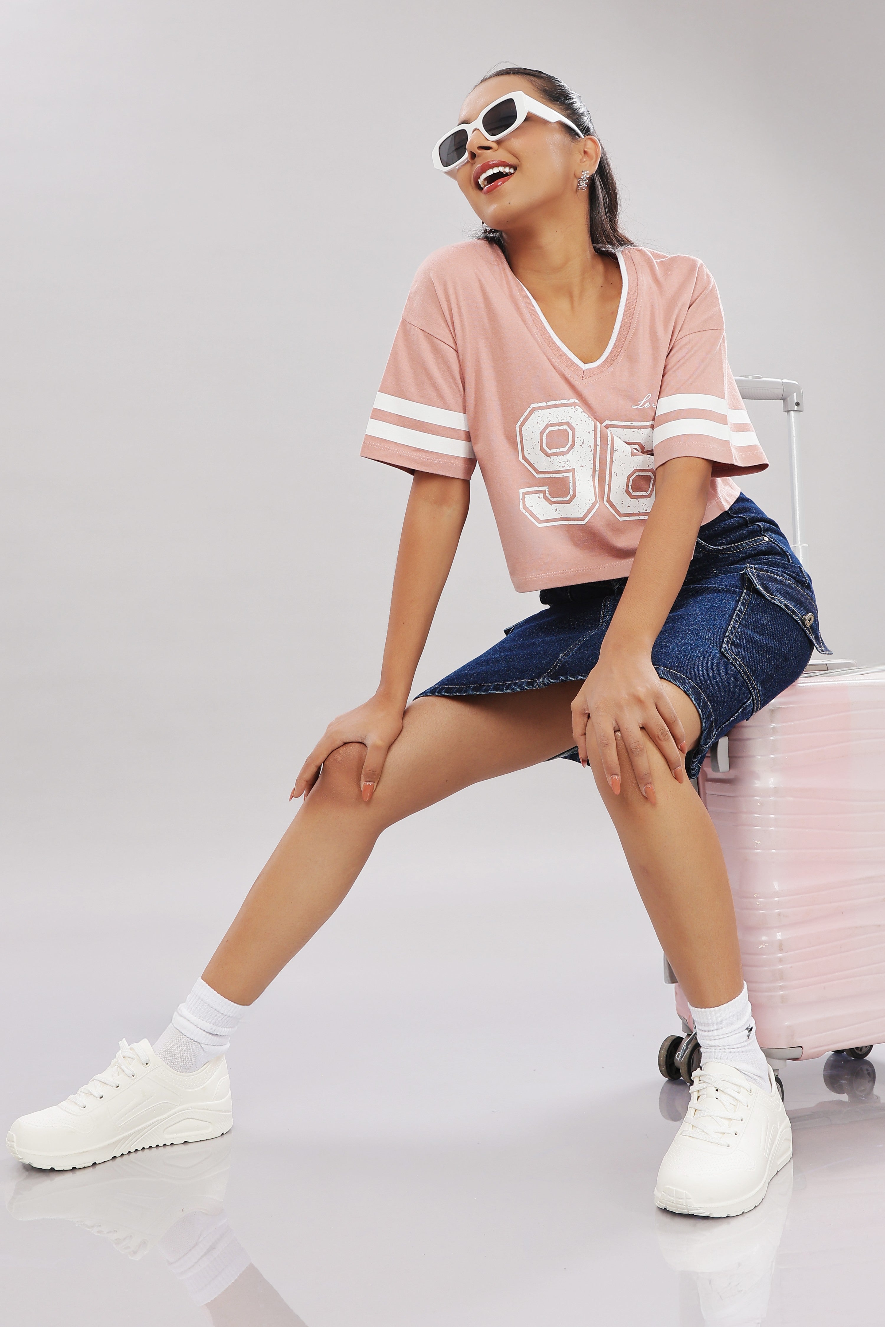 Women Printed pink Cotton Tshirt