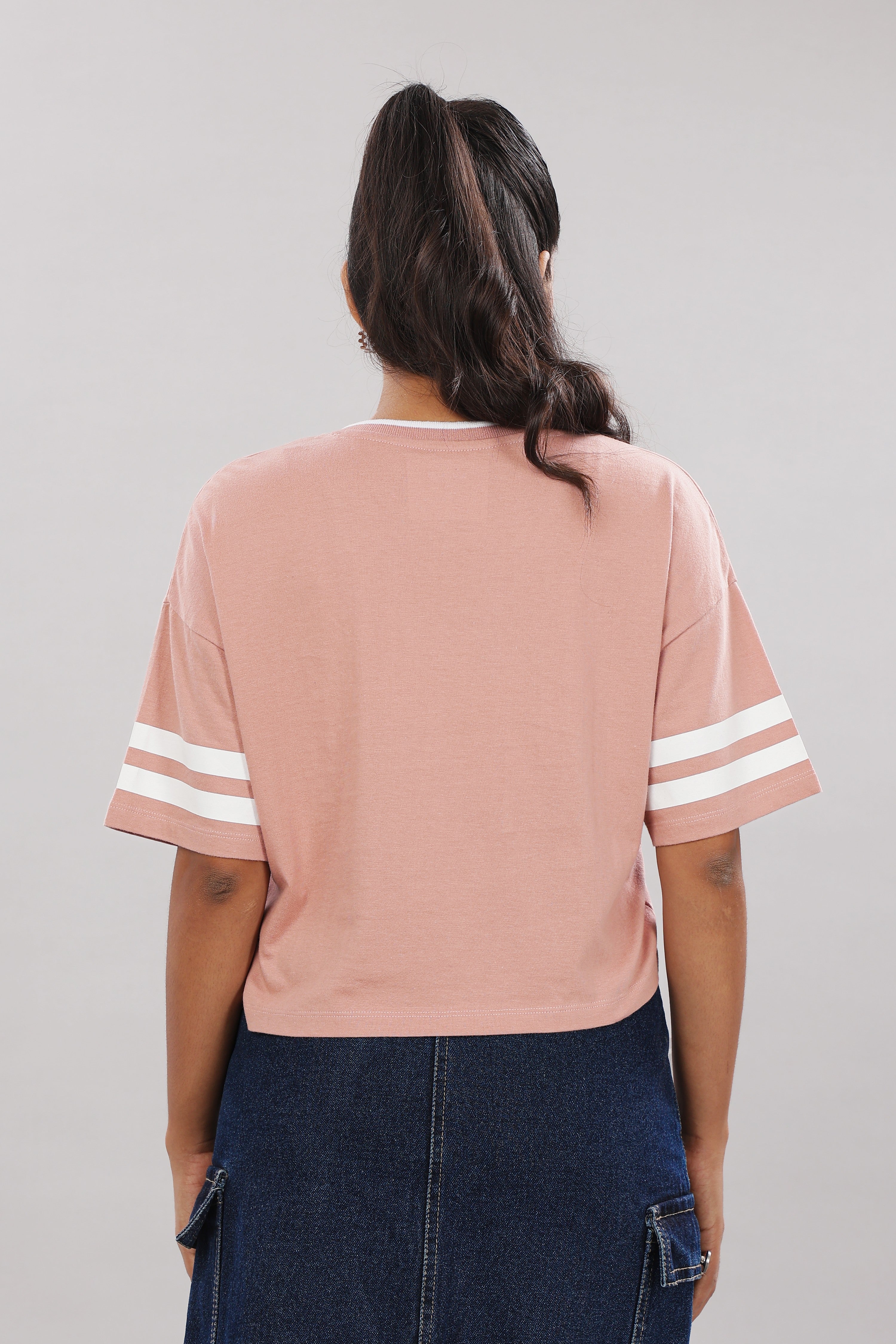 Women Printed pink Cotton Tshirt