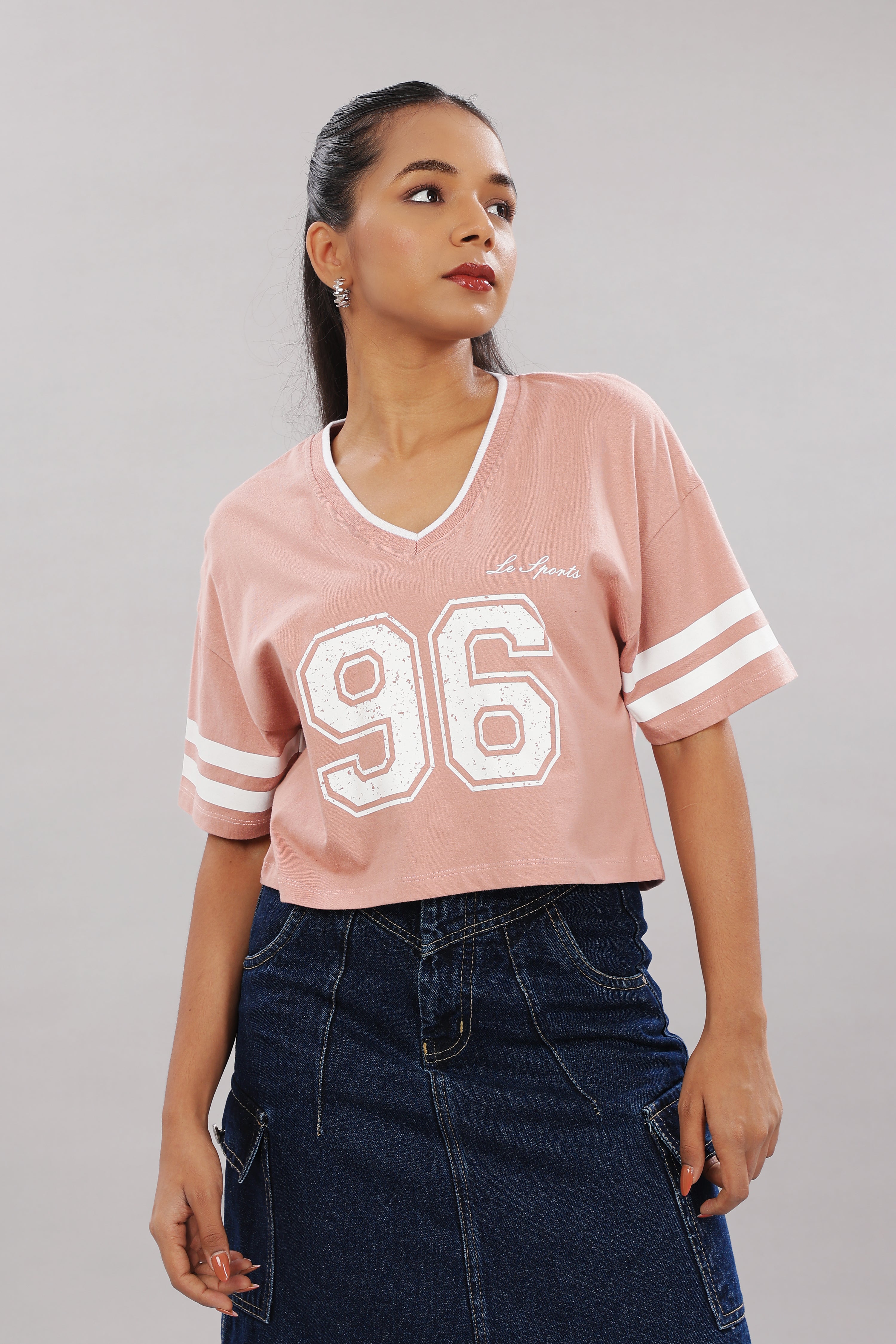 Womens Pink Cotton Regular Top