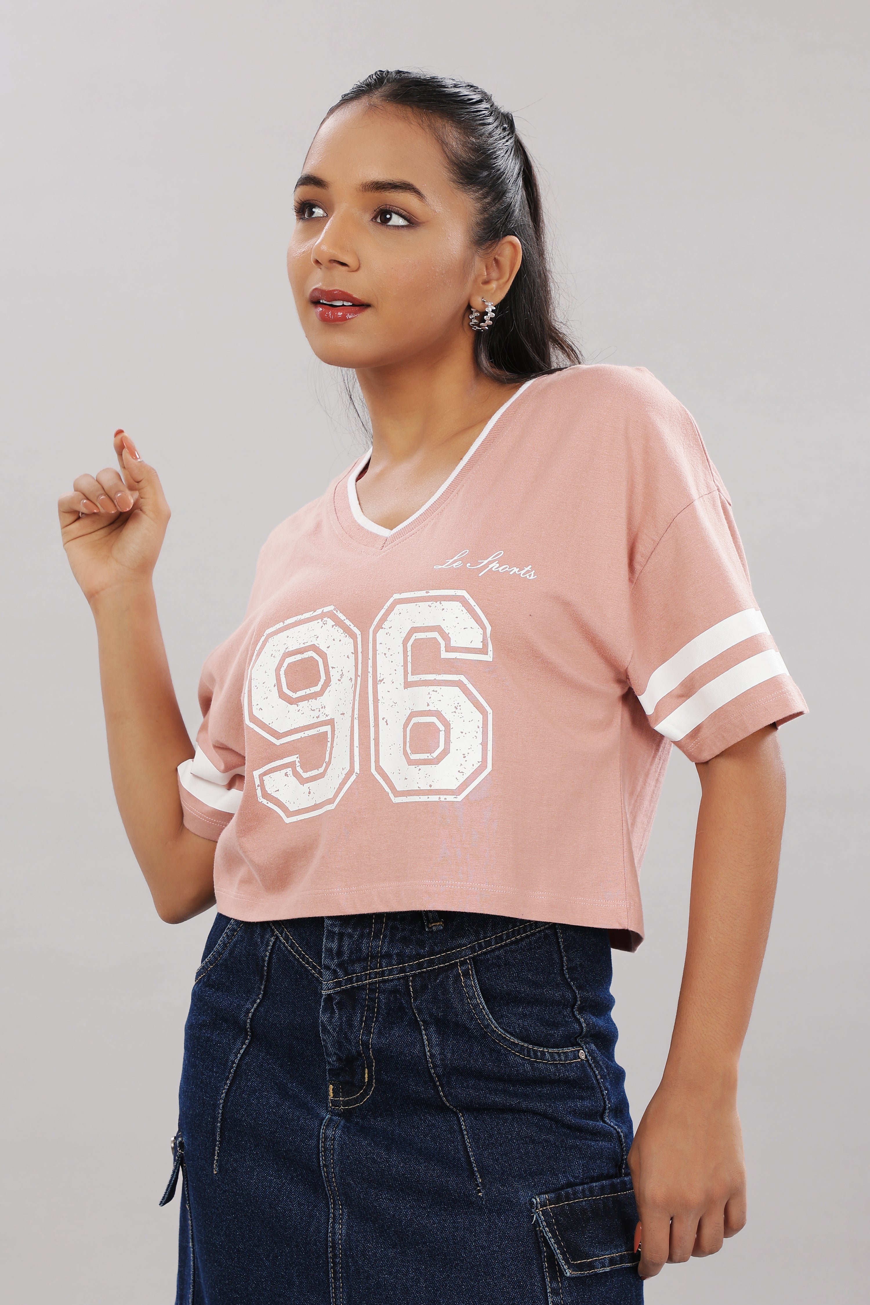 Womens Pink Cotton Regular Top