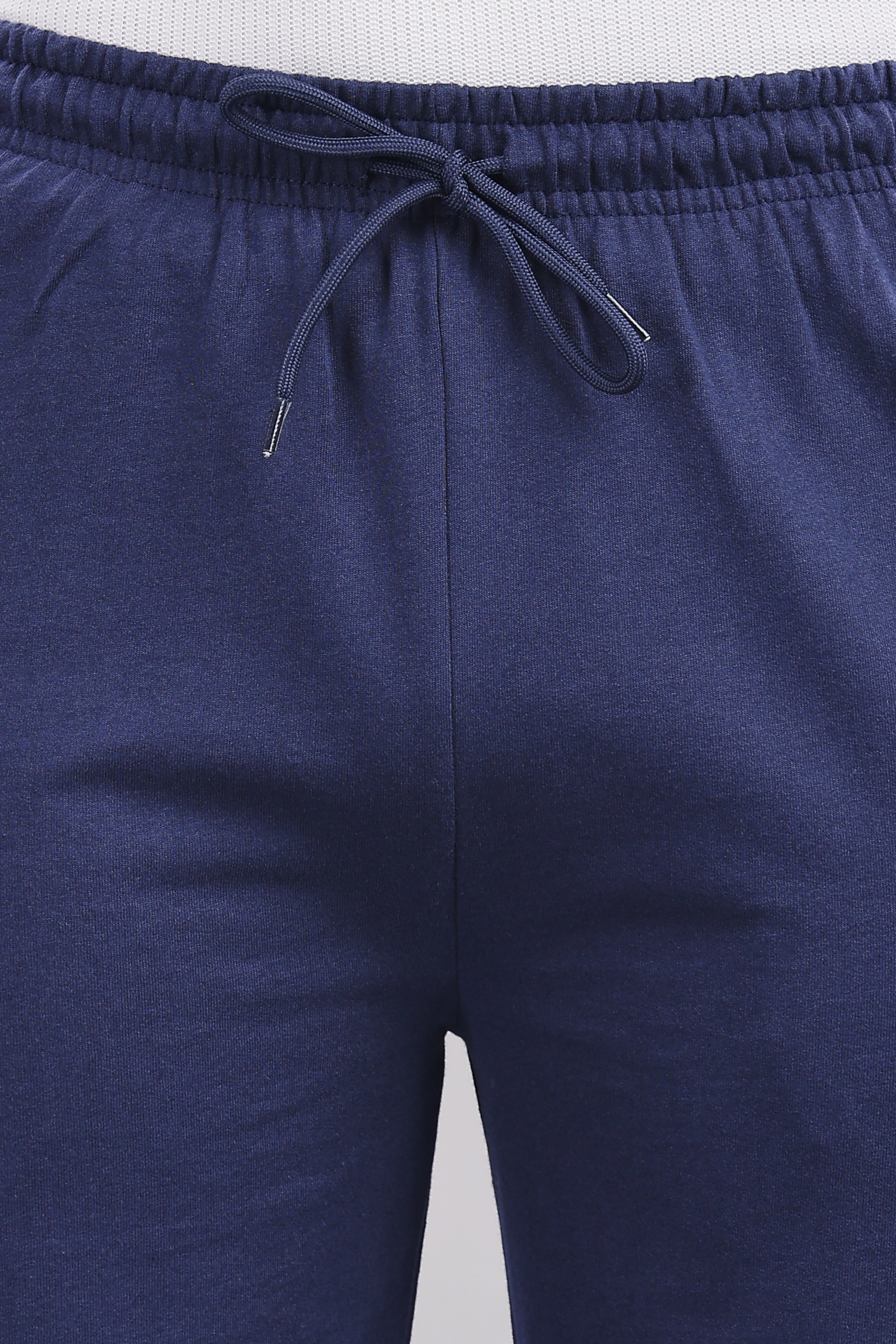 Mens Navy Cotton Regular Track Pant