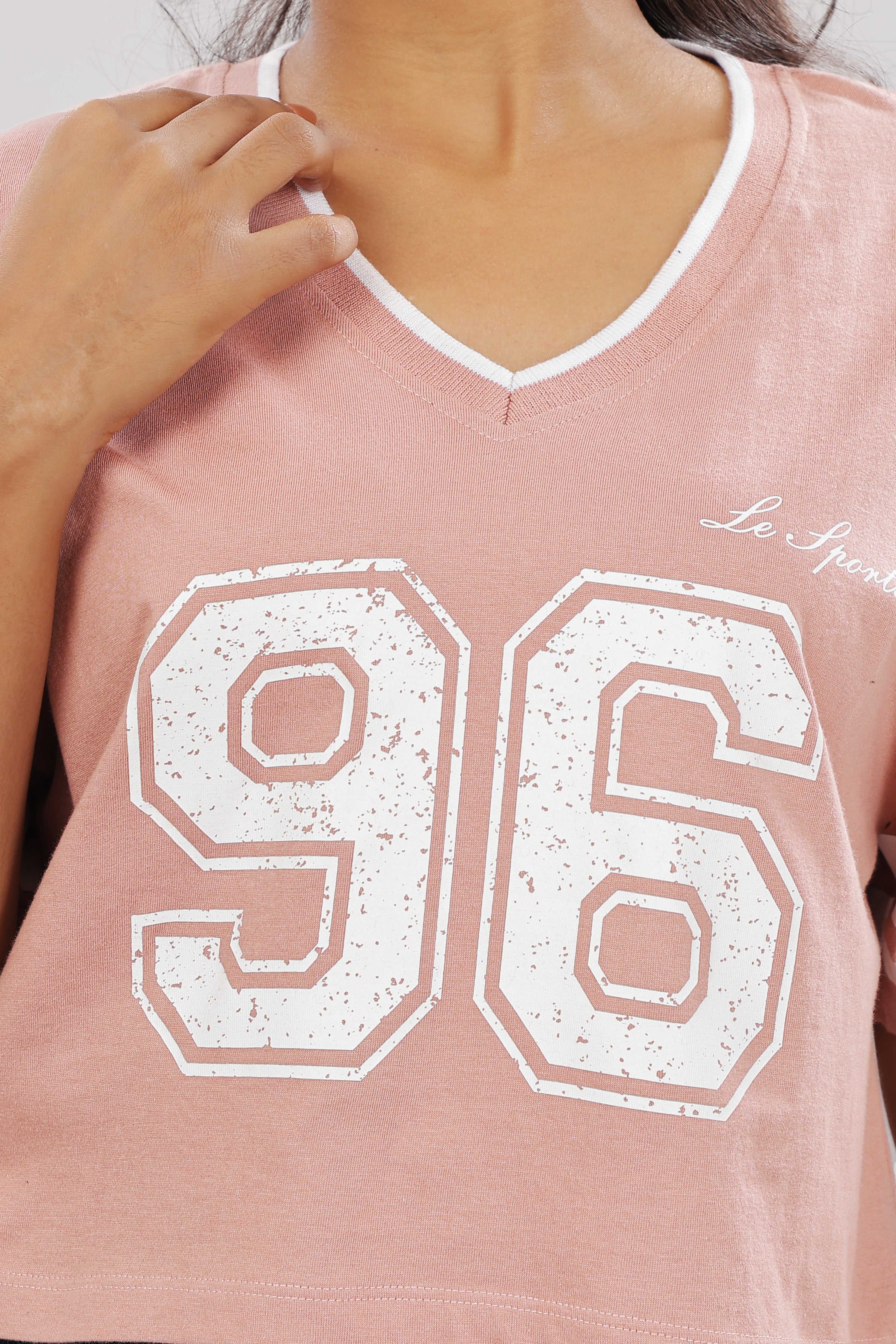 Womens Pink Cotton Regular Top