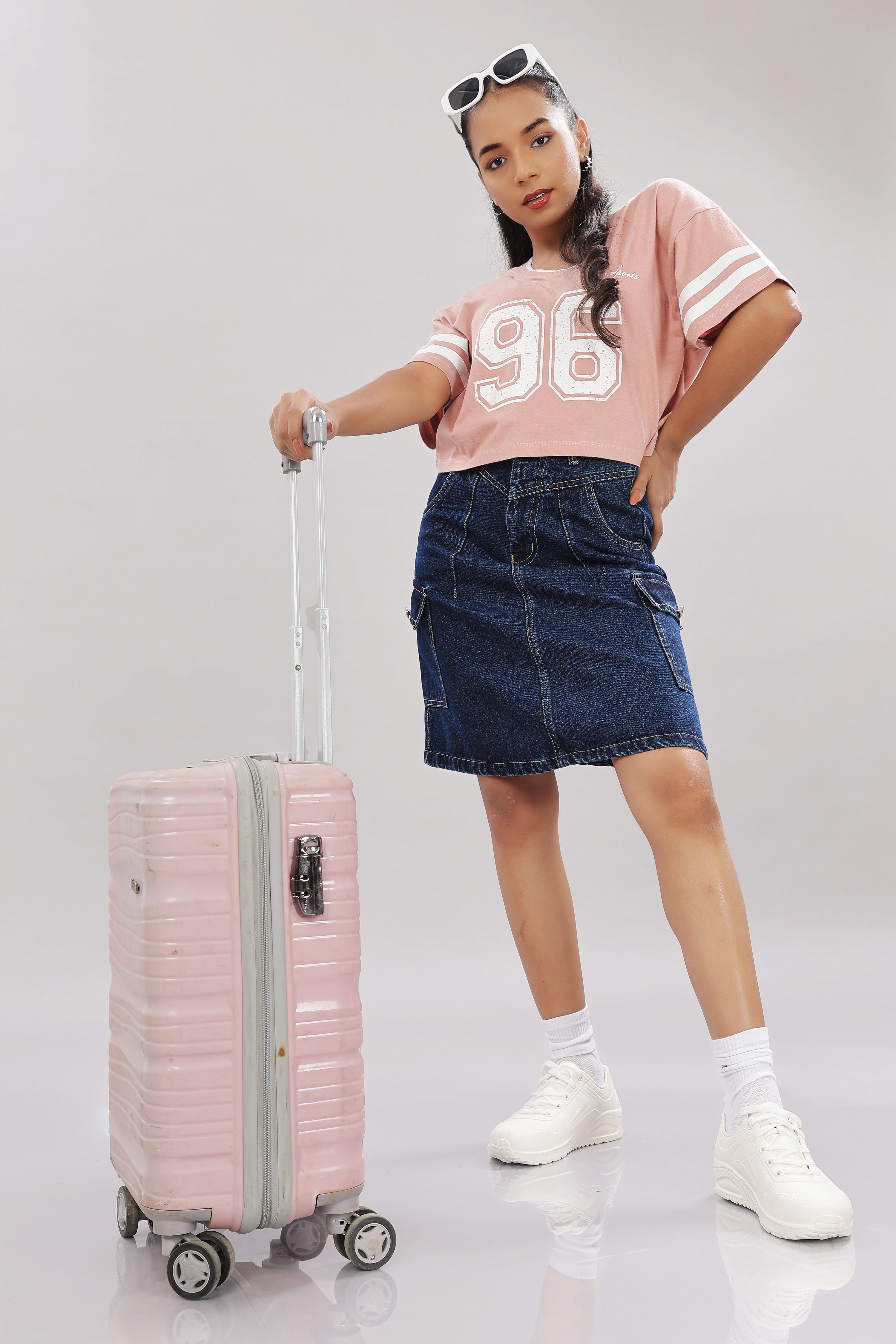 Womens Pink Cotton Regular Top