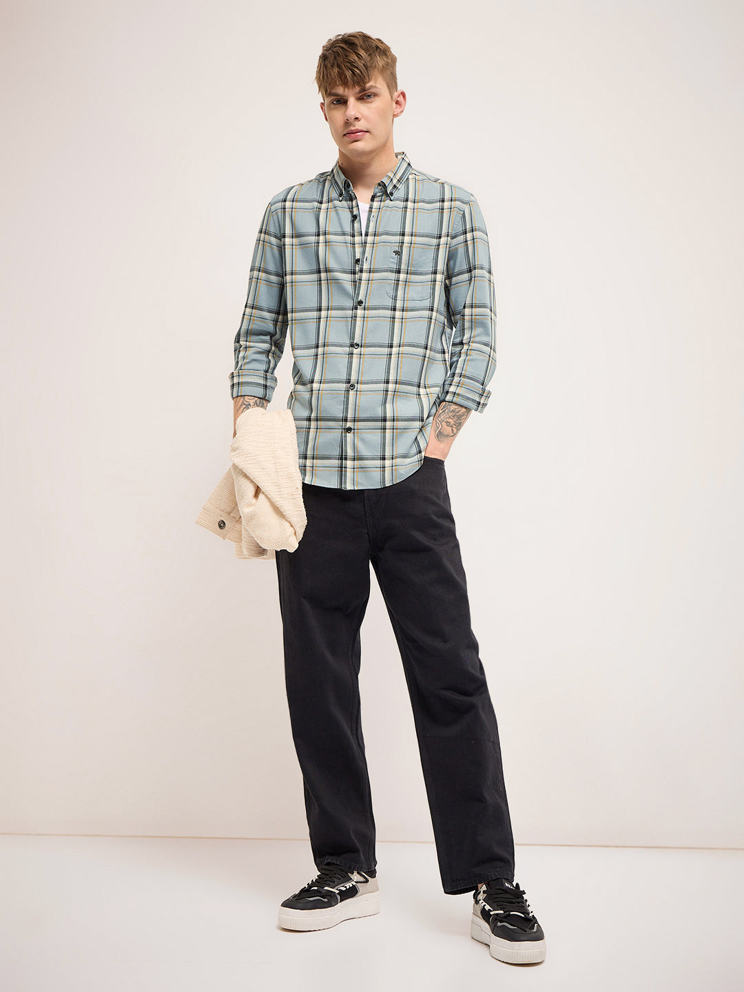 Men Multi-Color Checked Slim Fit Casual Shirt