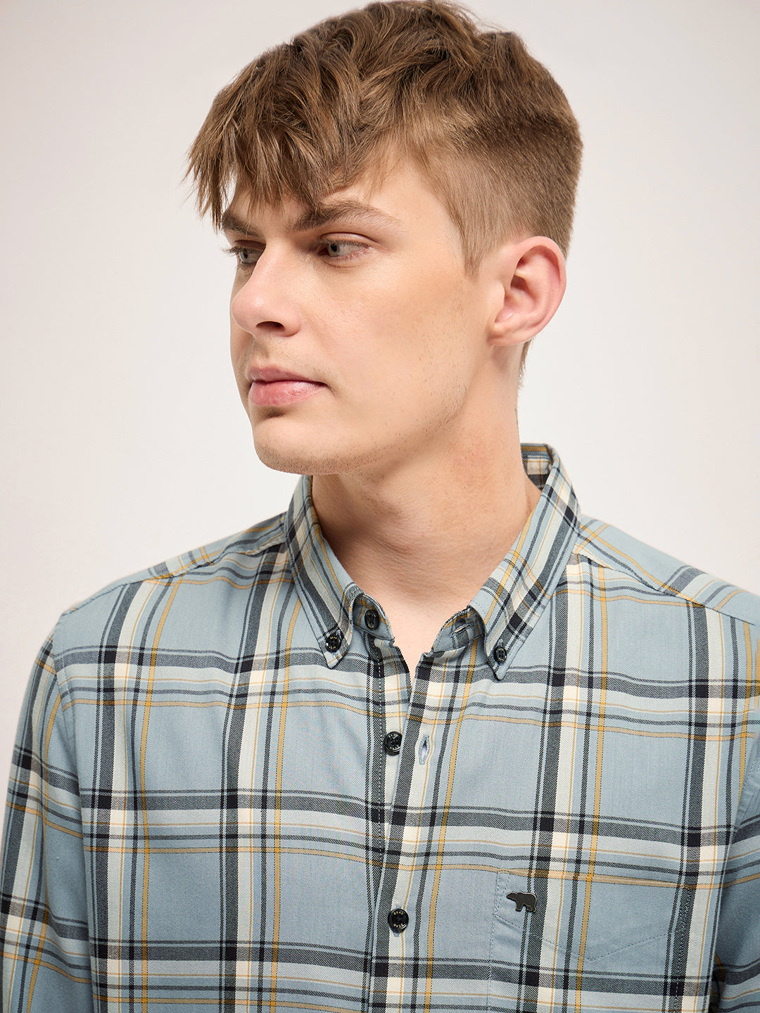 Men Multi-Color Checked Slim Fit Casual Shirt
