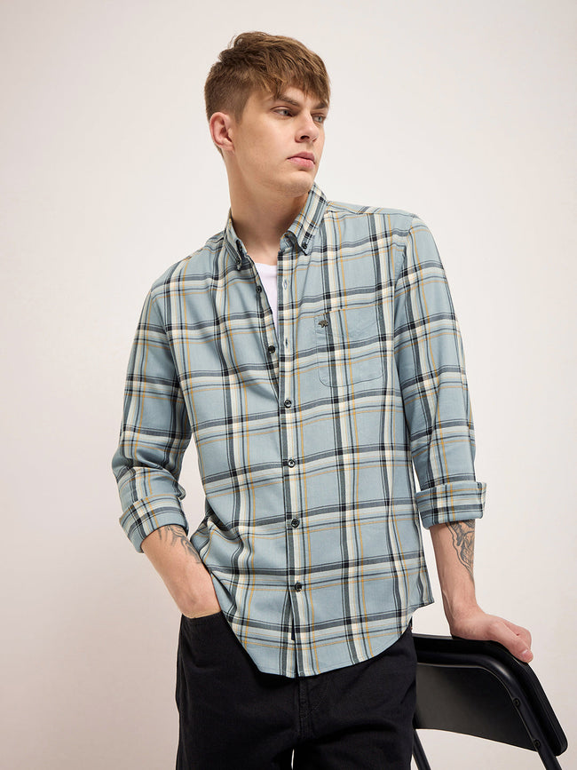 Men Multi-Color Checked Slim Fit Casual Shirt