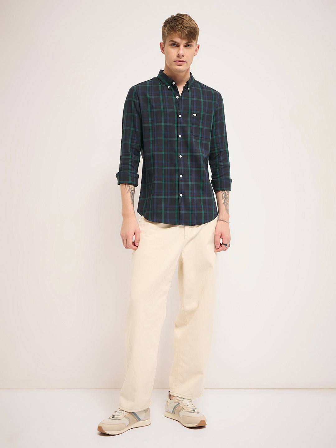 Men Multi-Color Checked Slim Fit Casual Shirt