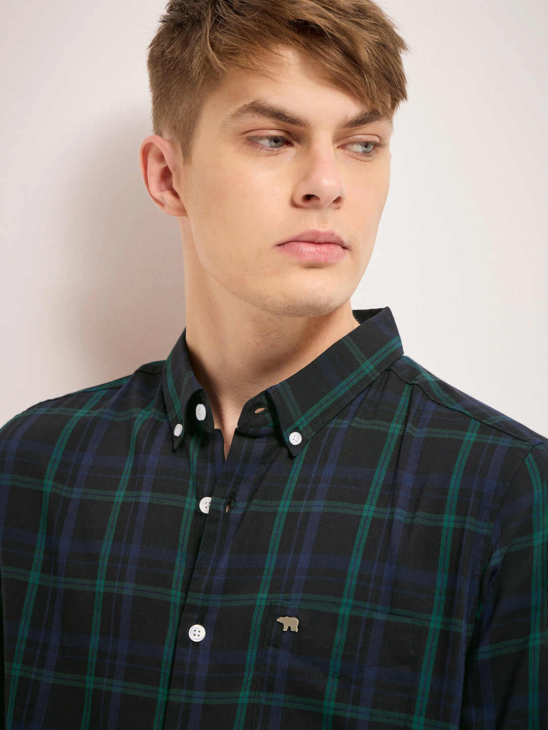 Men Multi-Color Checked Slim Fit Casual Shirt