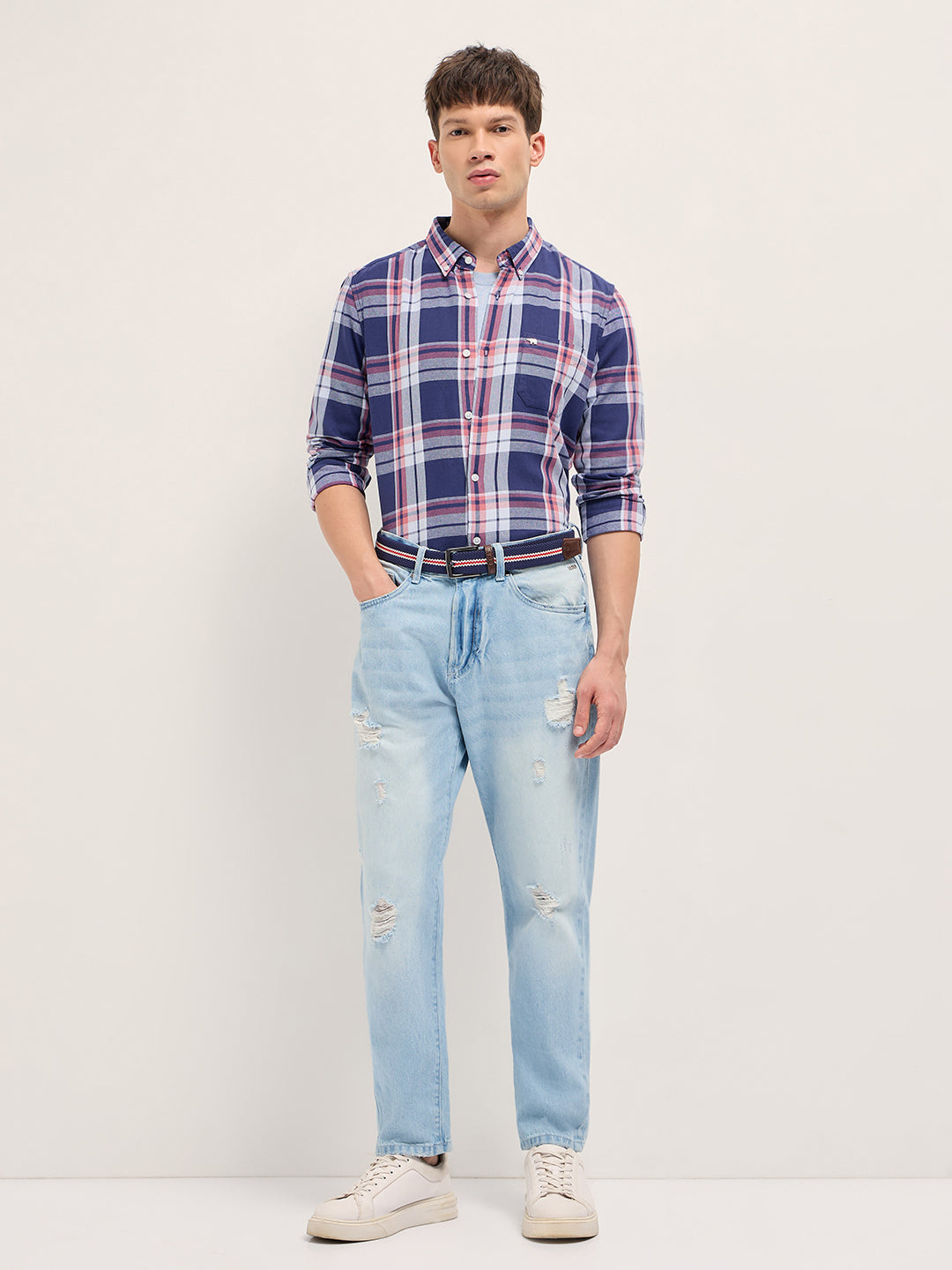 Men Multicolor Checkered Slim Fit Casual Shirt