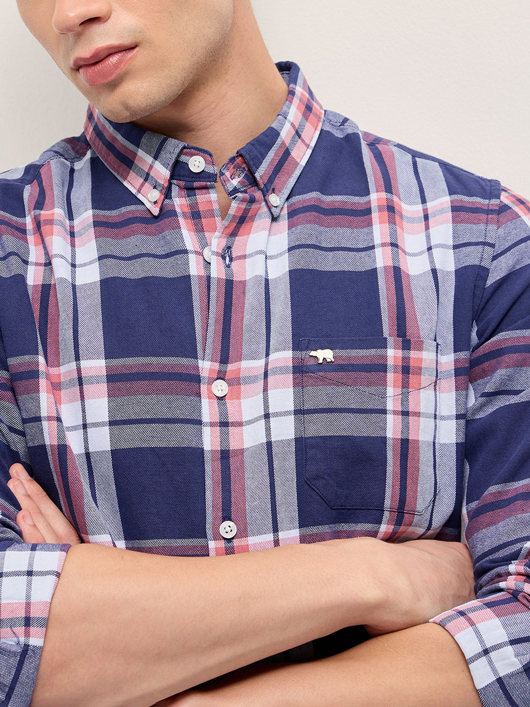 Men Multicolor Checkered Slim Fit Casual Shirt