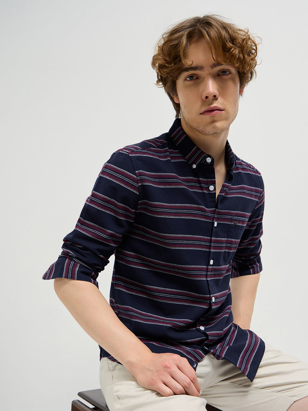 Men Navy Casual Shirt