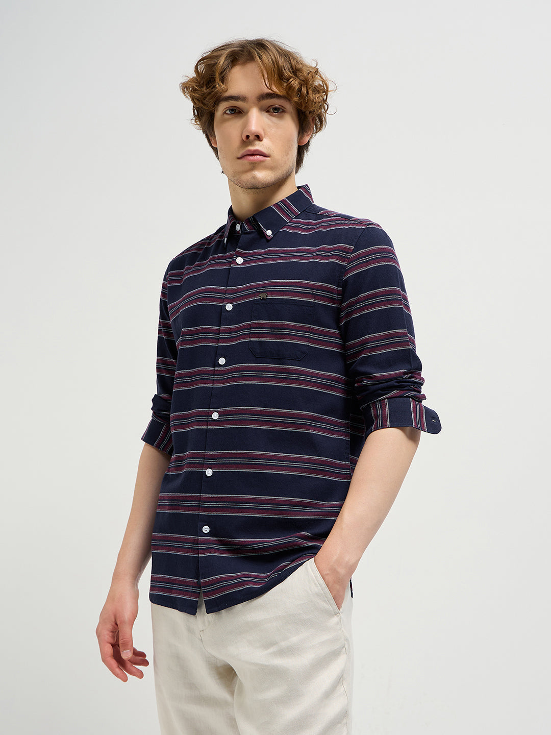 Men Navy Casual Shirt