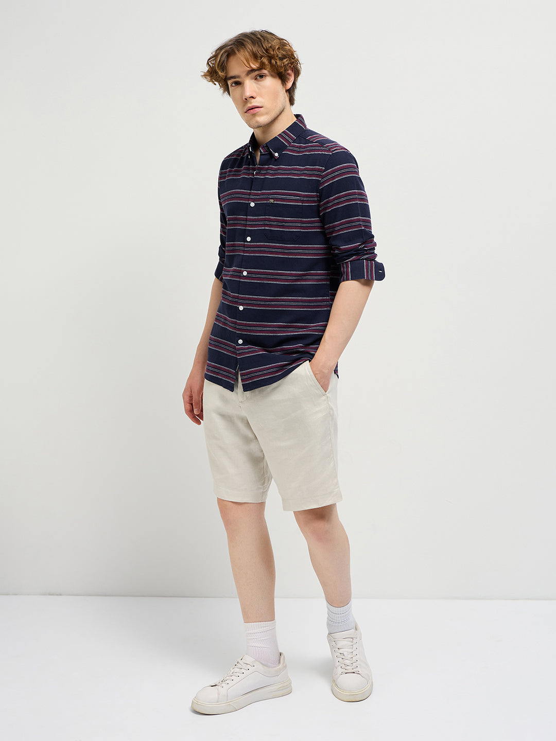 Men Navy Casual Shirt