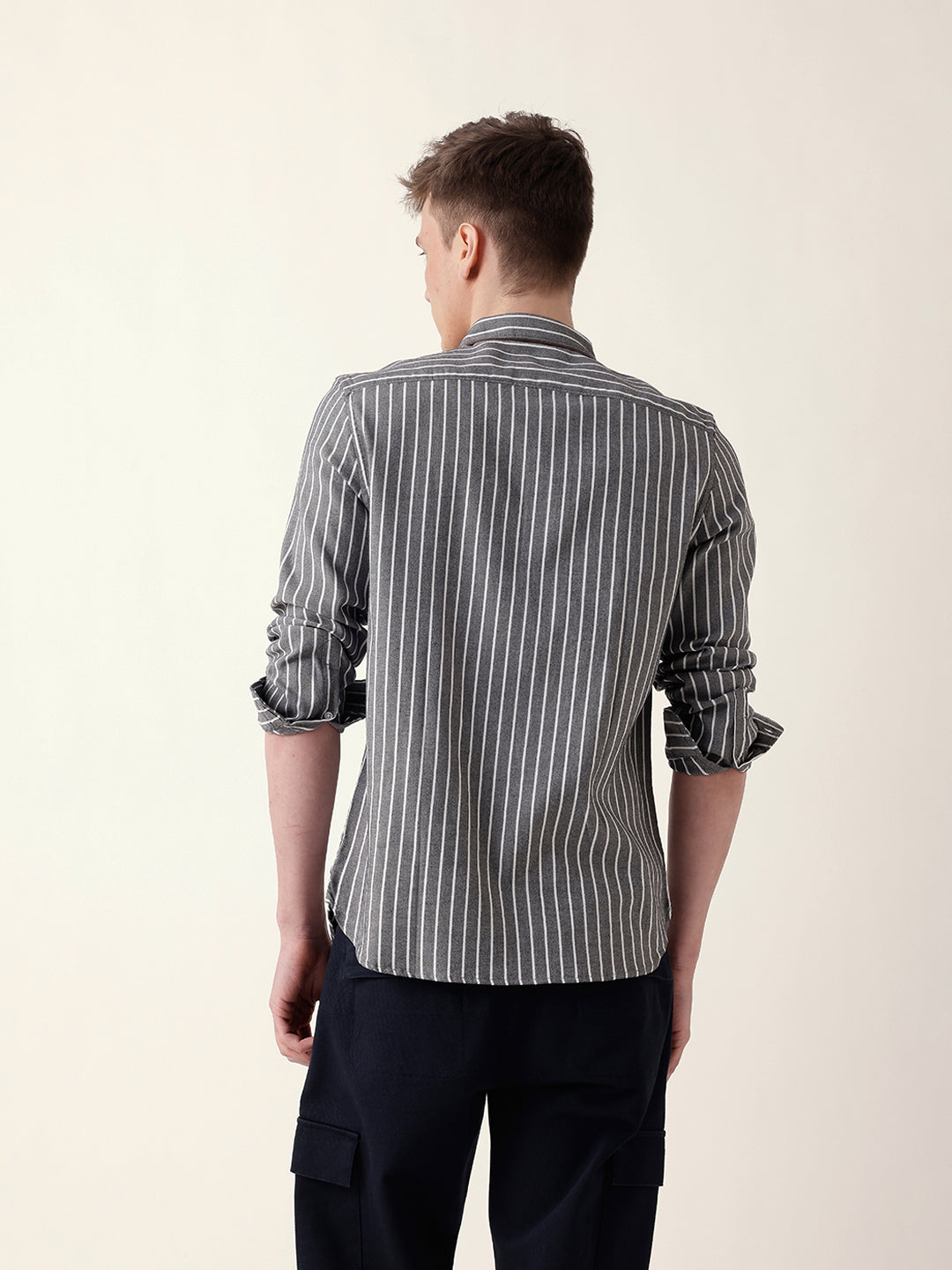 Men Casual Striped Button-Down Shirt