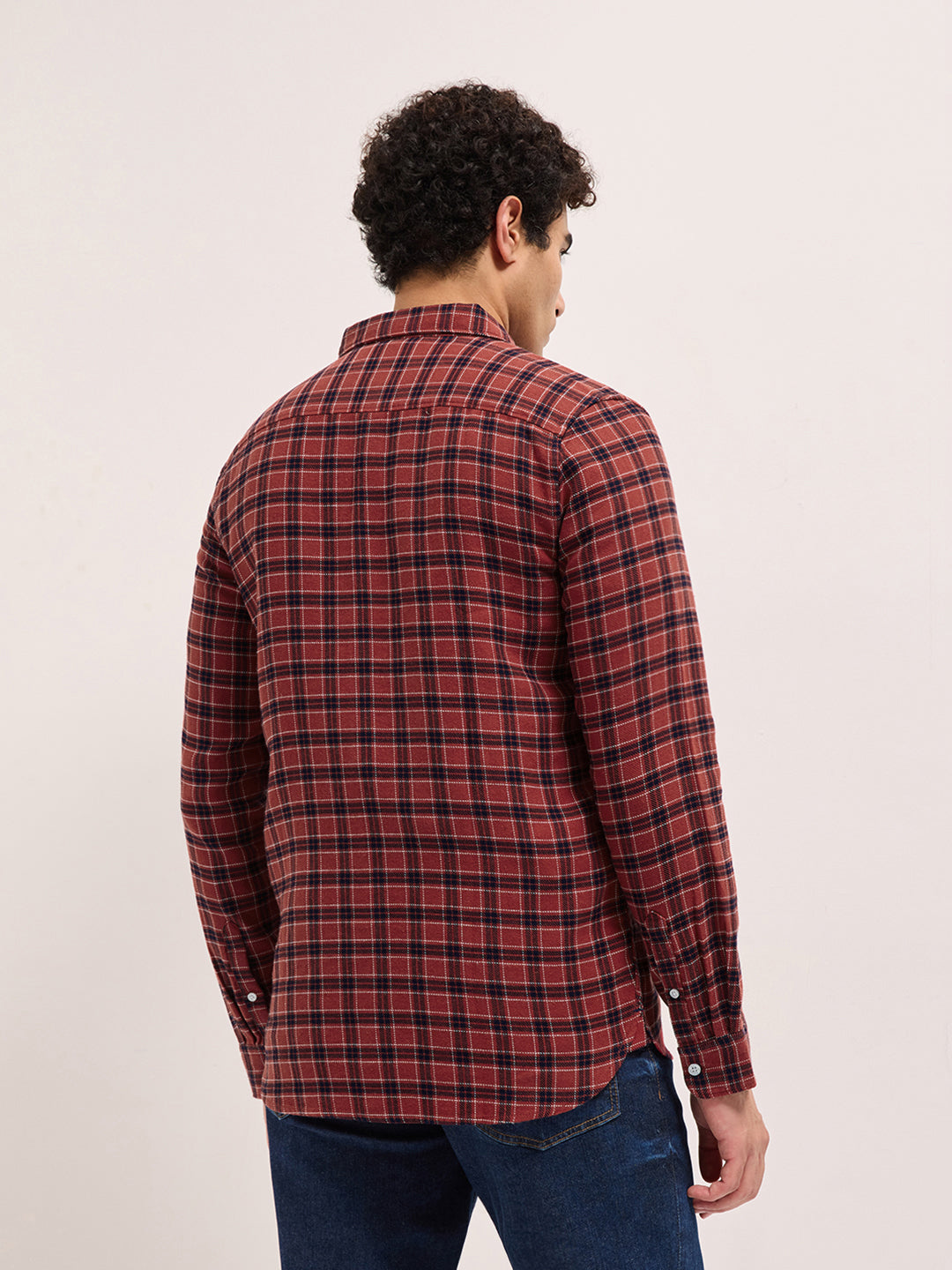 Men Red Checked Shirt