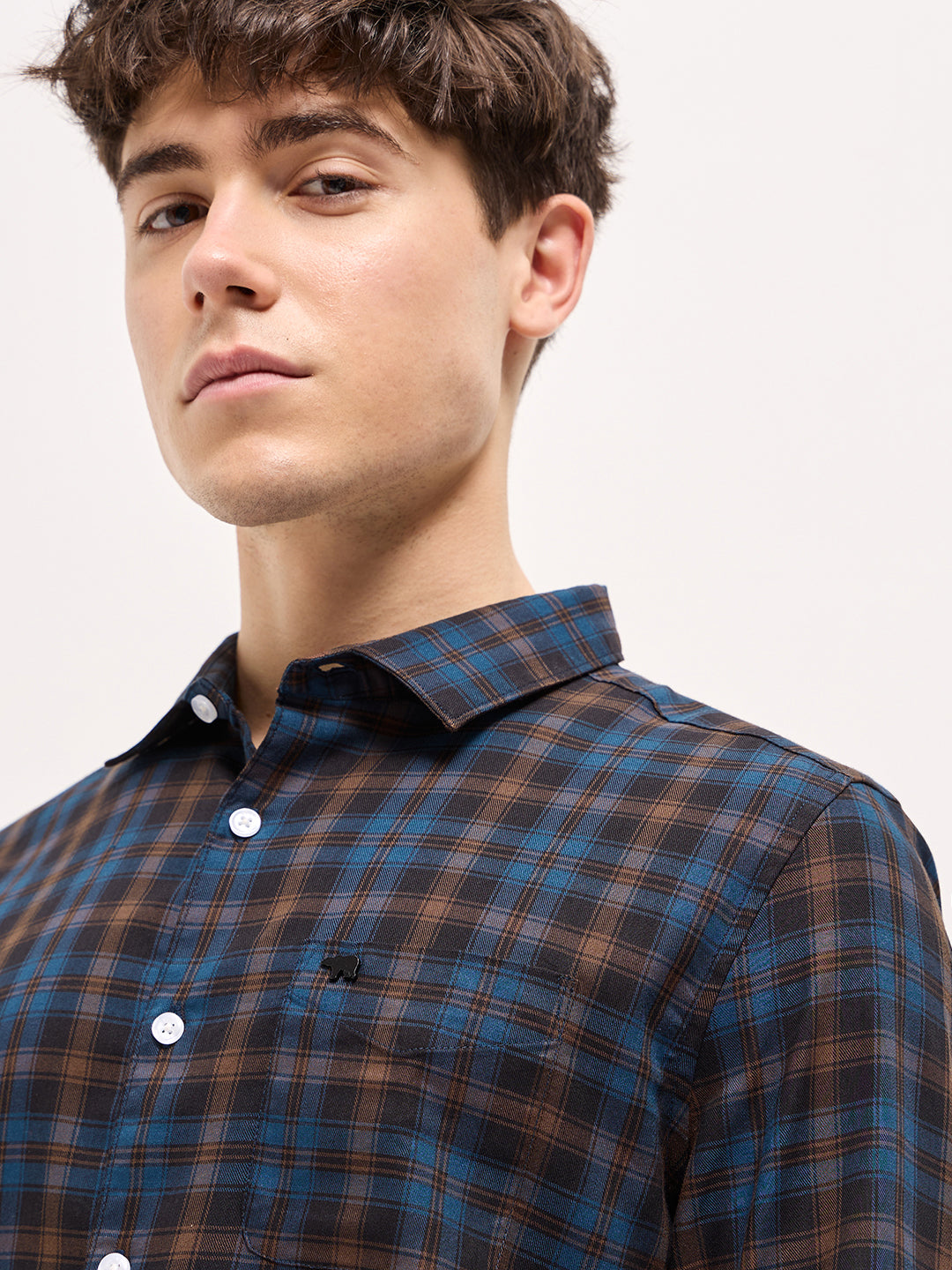 Men Multi-Color Checked Slim Fit Casual Shirt