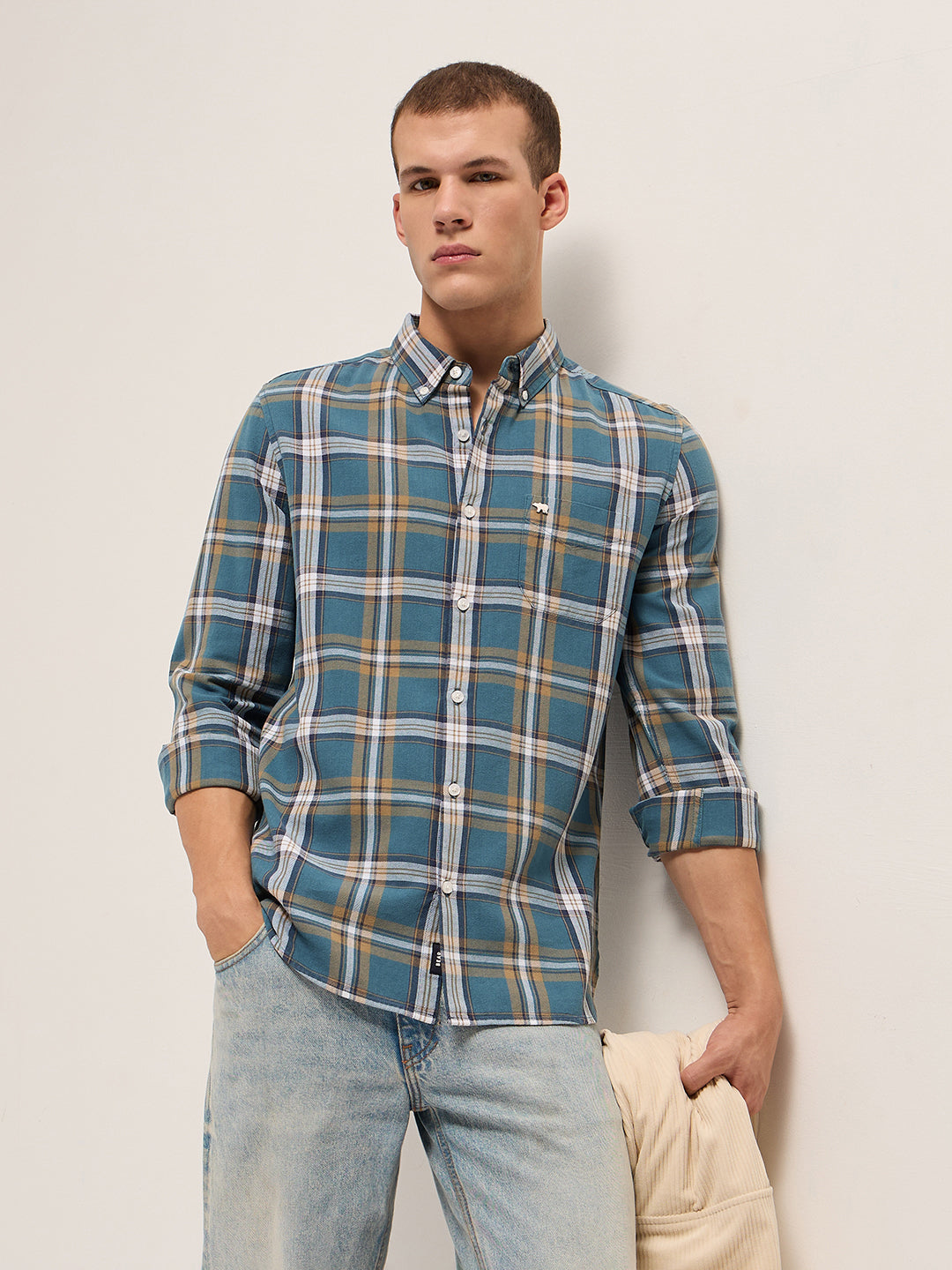 Men Multicolor Checked Slim Fit Casual Shirt