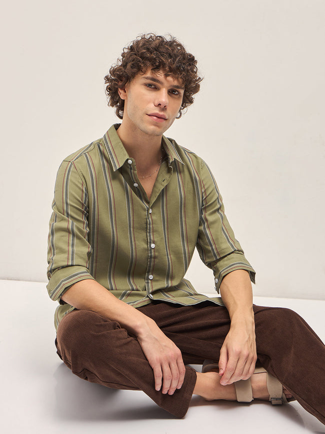 Men Green Casual Shirt
