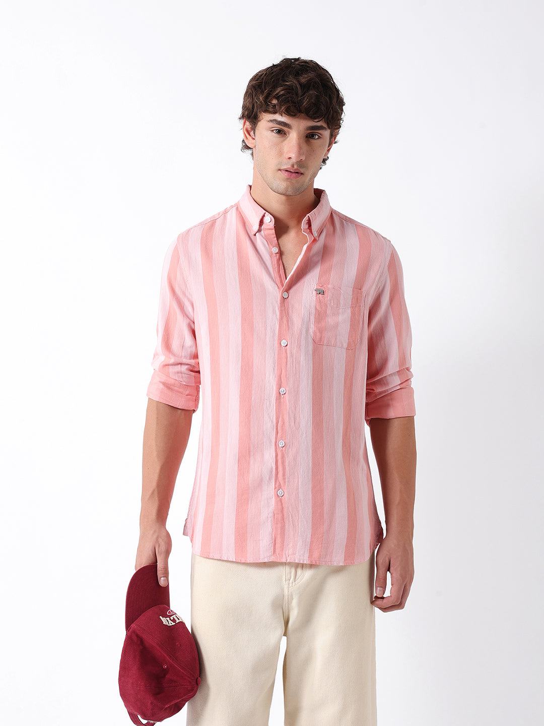 Men Pink Casual Shirt