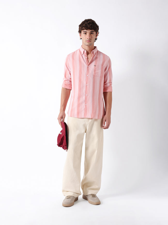 Men Pink Casual Shirt