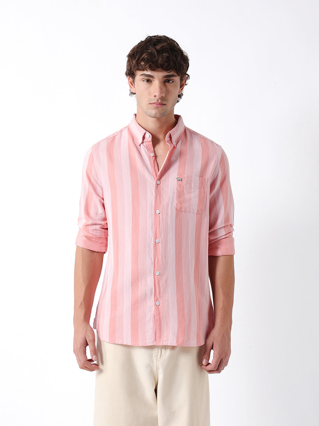 Men Pink Casual Shirt