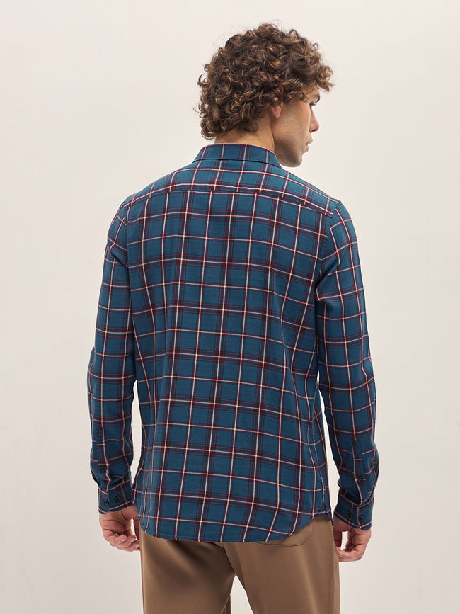 Men Multi-Color Checked Slim Fit Casual Shirt