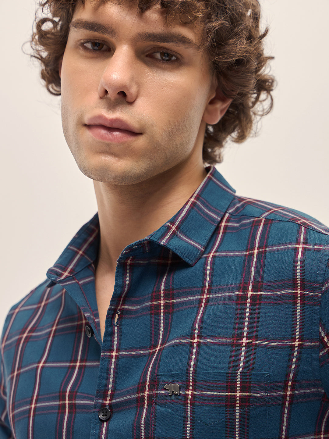 Men Multi-Color Checked Slim Fit Casual Shirt