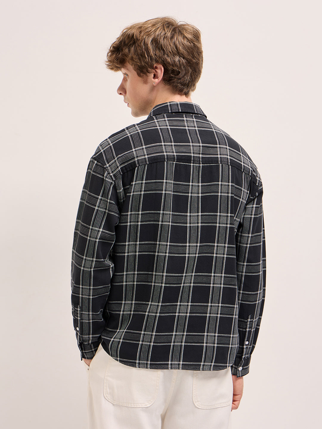Men Black Relax Fit Overshirt