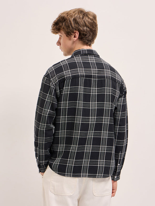 Men Black Relax Fit Overshirt